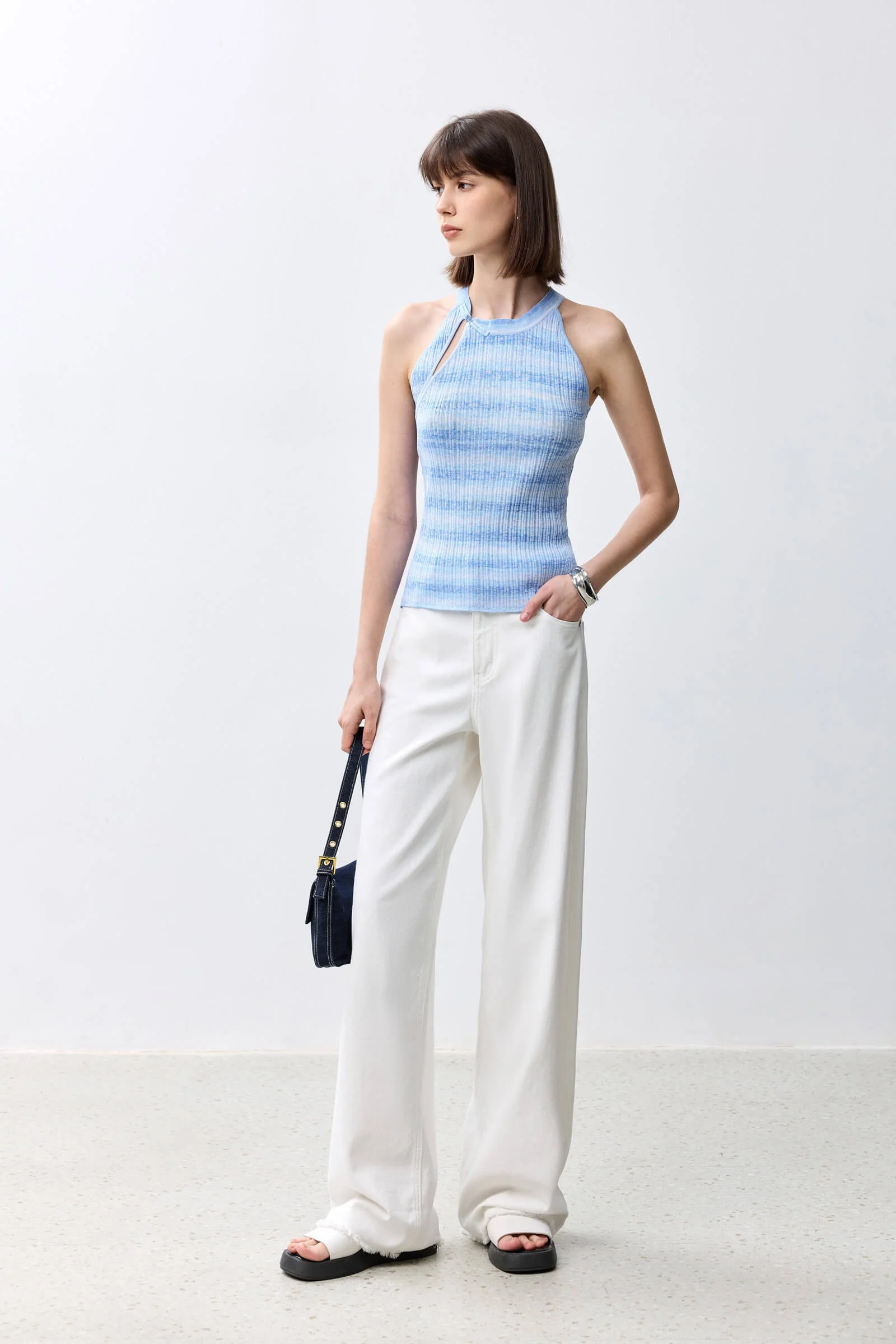LILY Fashionable Striped Chic Knit Tank Top - Image 12