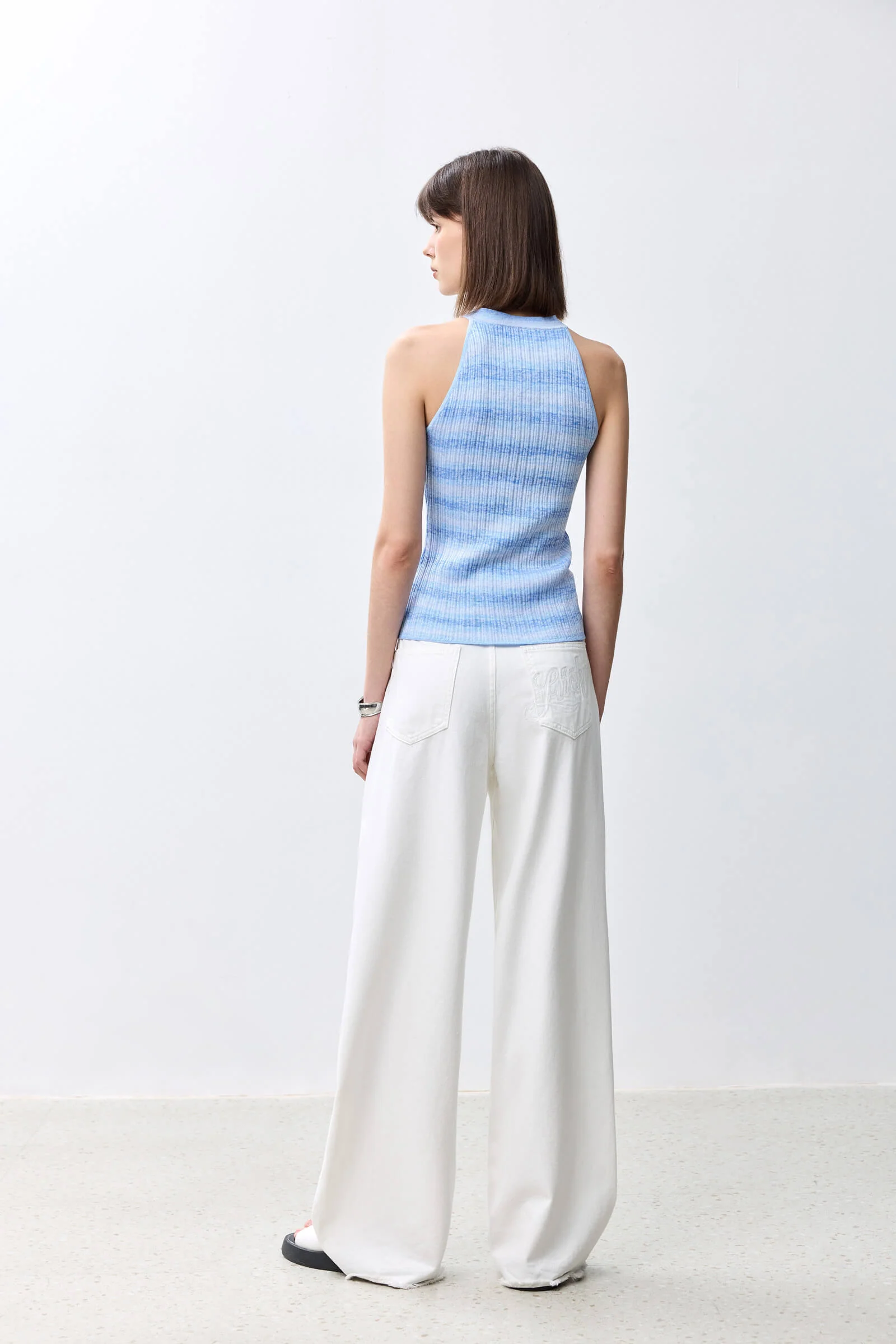 LILY Fashionable Striped Chic Knit Tank Top - Image 13
