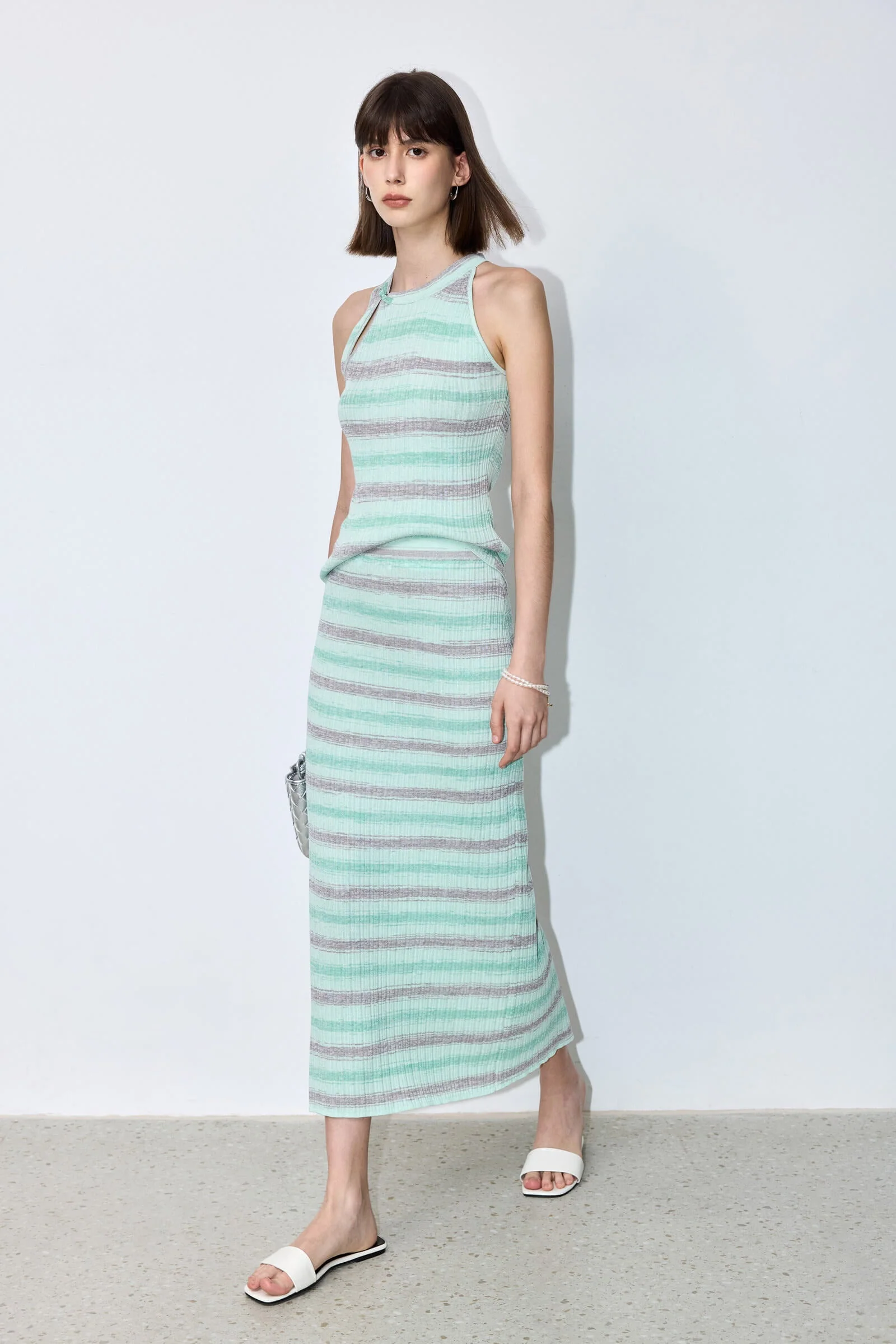 LILY Fashionable Striped Chic Knit Tank Top - Image 3