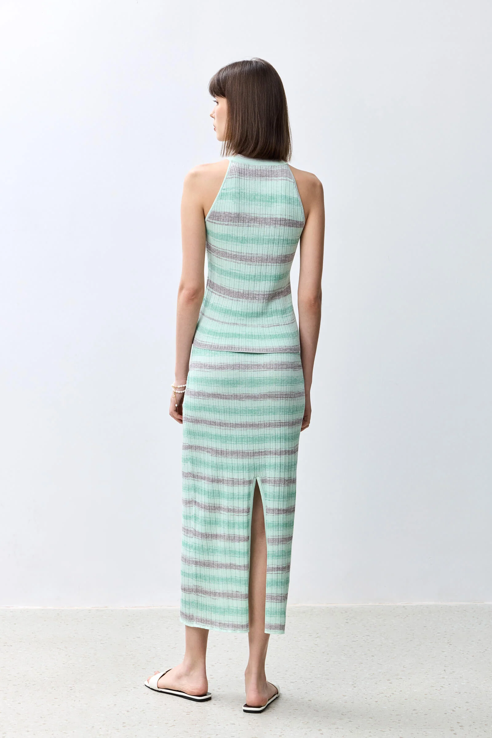 LILY Fashionable Striped Chic Knit Tank Top - Image 5