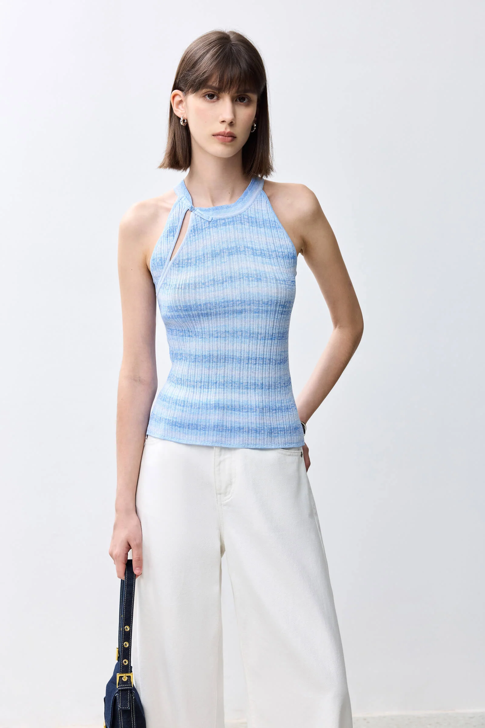 LILY Fashionable Striped Chic Knit Tank Top - Image 9