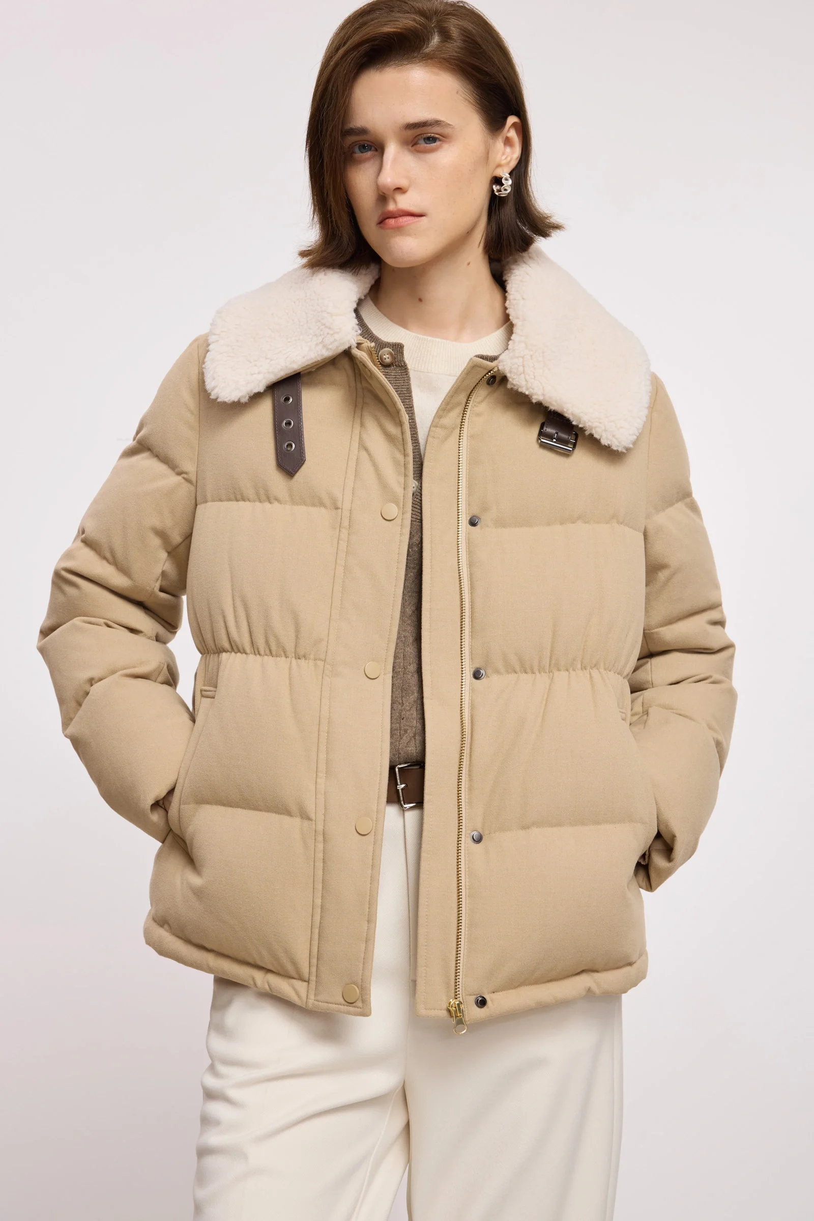 LILY Faux Fur-Collar Down Puffer