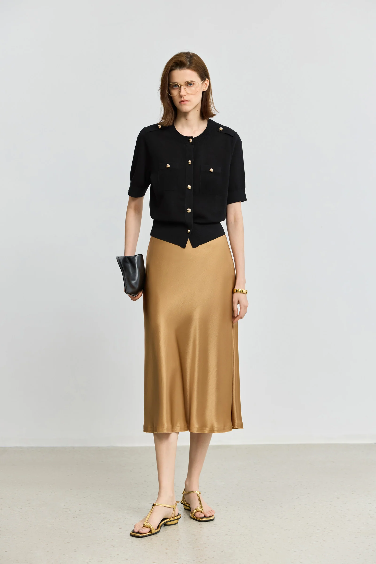 LILY Fitted Short-Sleeve Knit Cardigan - Image 5