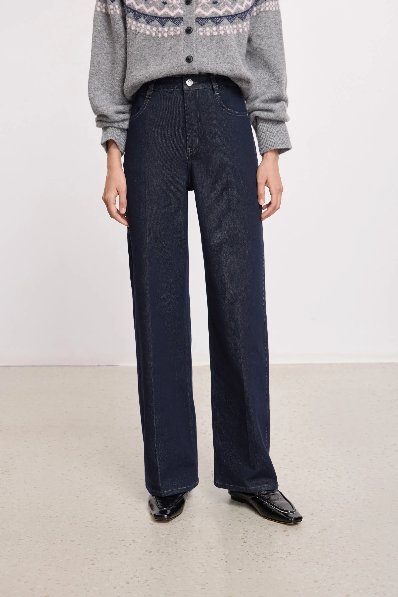 LILY Fleece-Lined Dark Straight Jeans - Image 6