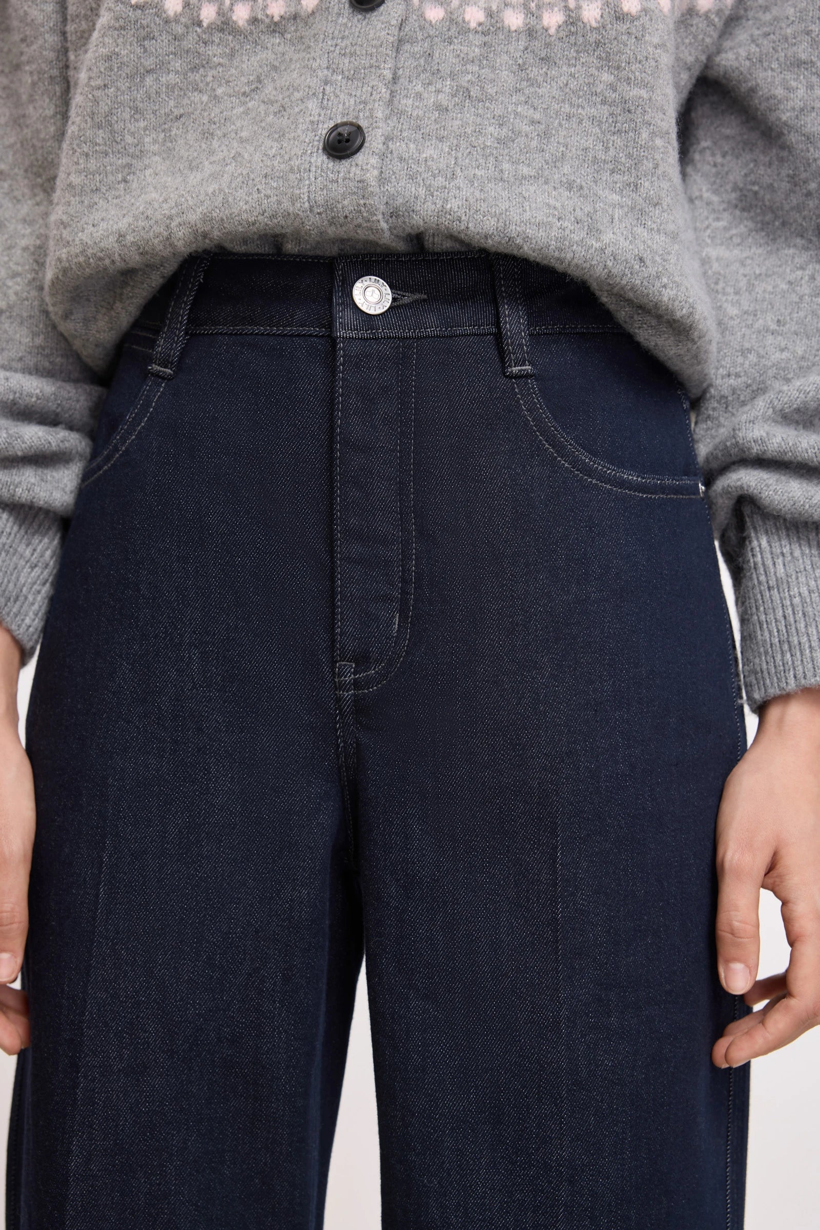 LILY Fleece-Lined Dark Straight Jeans - Image 7