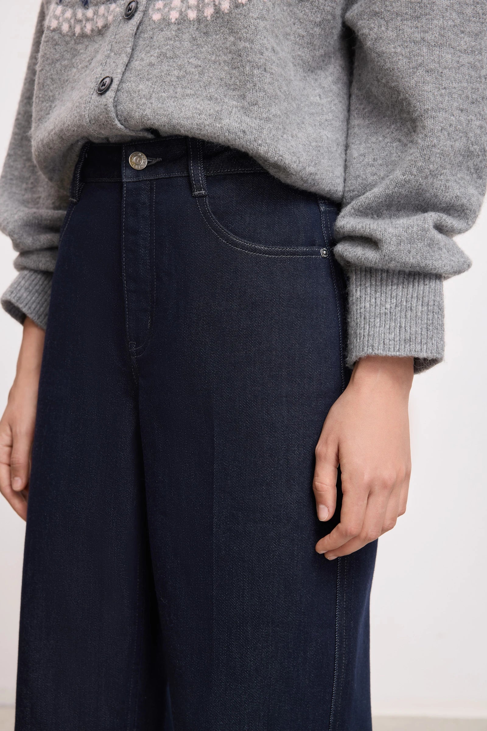 LILY Fleece-Lined Dark Straight Jeans - Image 8