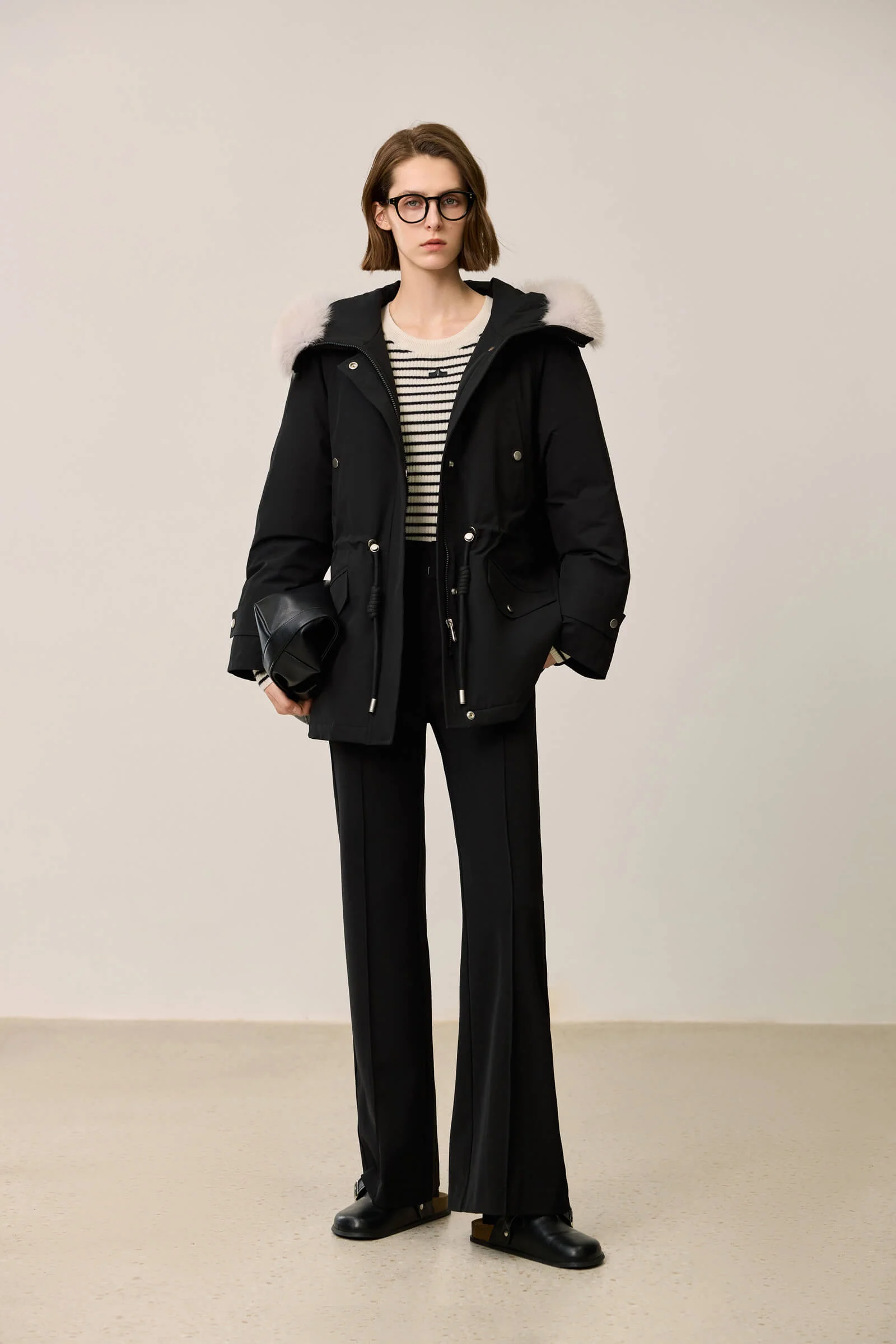 LILY Fox Fur Trim 90% White Duck Down Jacket - Image 26