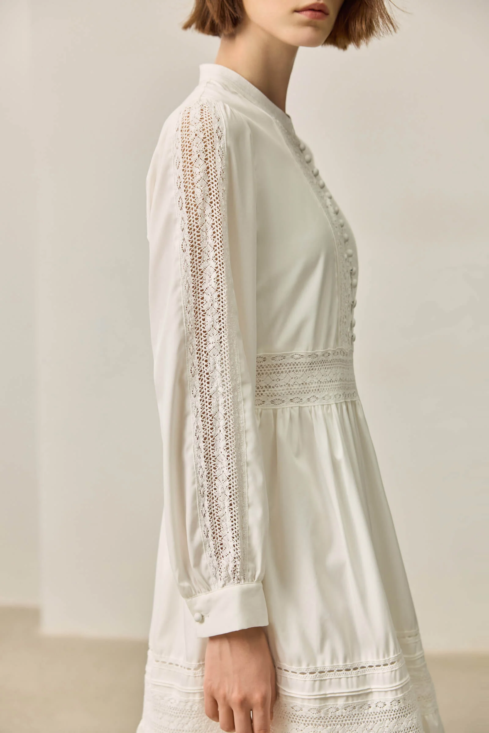 LILY French Lace Little White Dress - Image 10