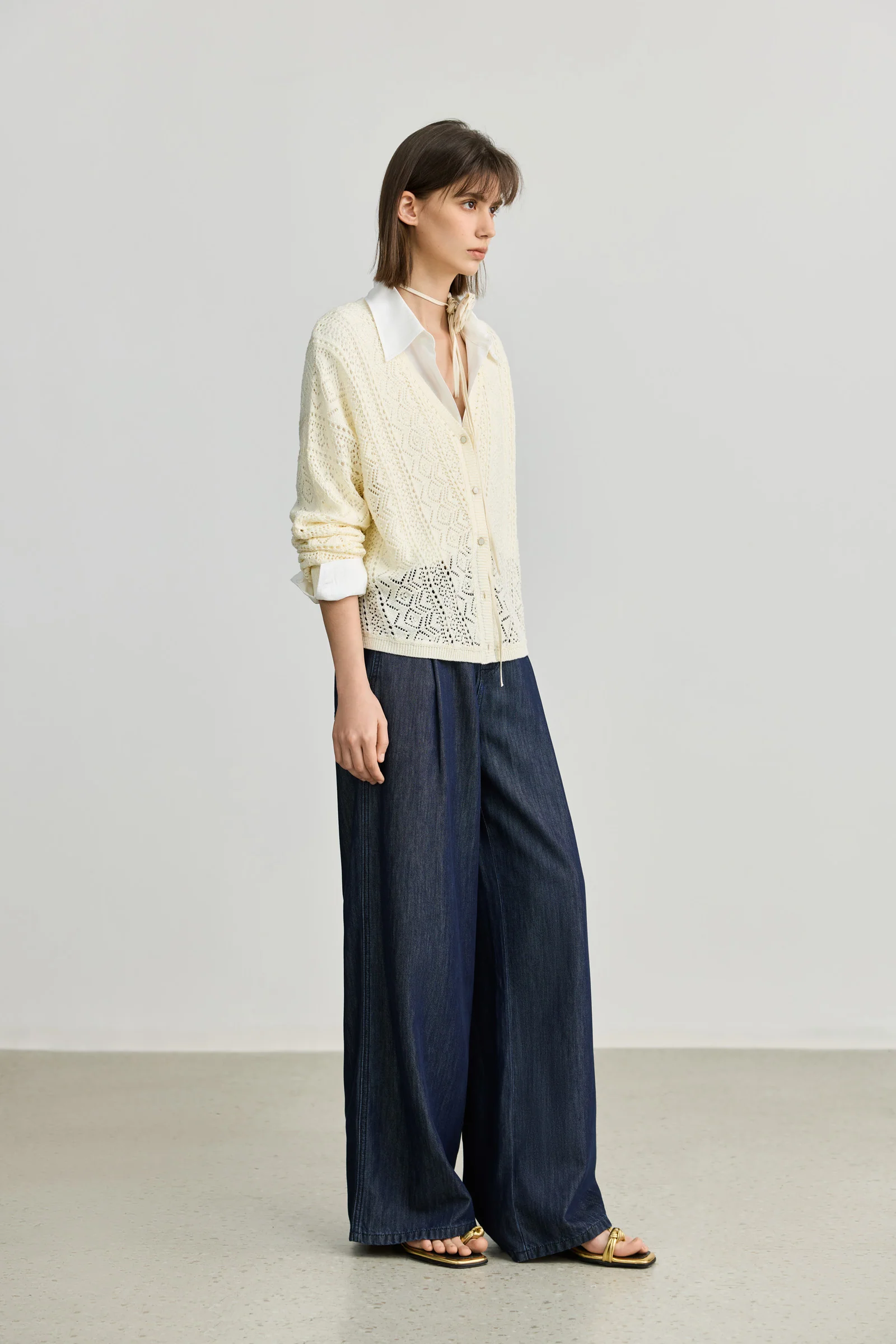 LILY French Lightweight Knit Cardigan Cover-Up - Image 3