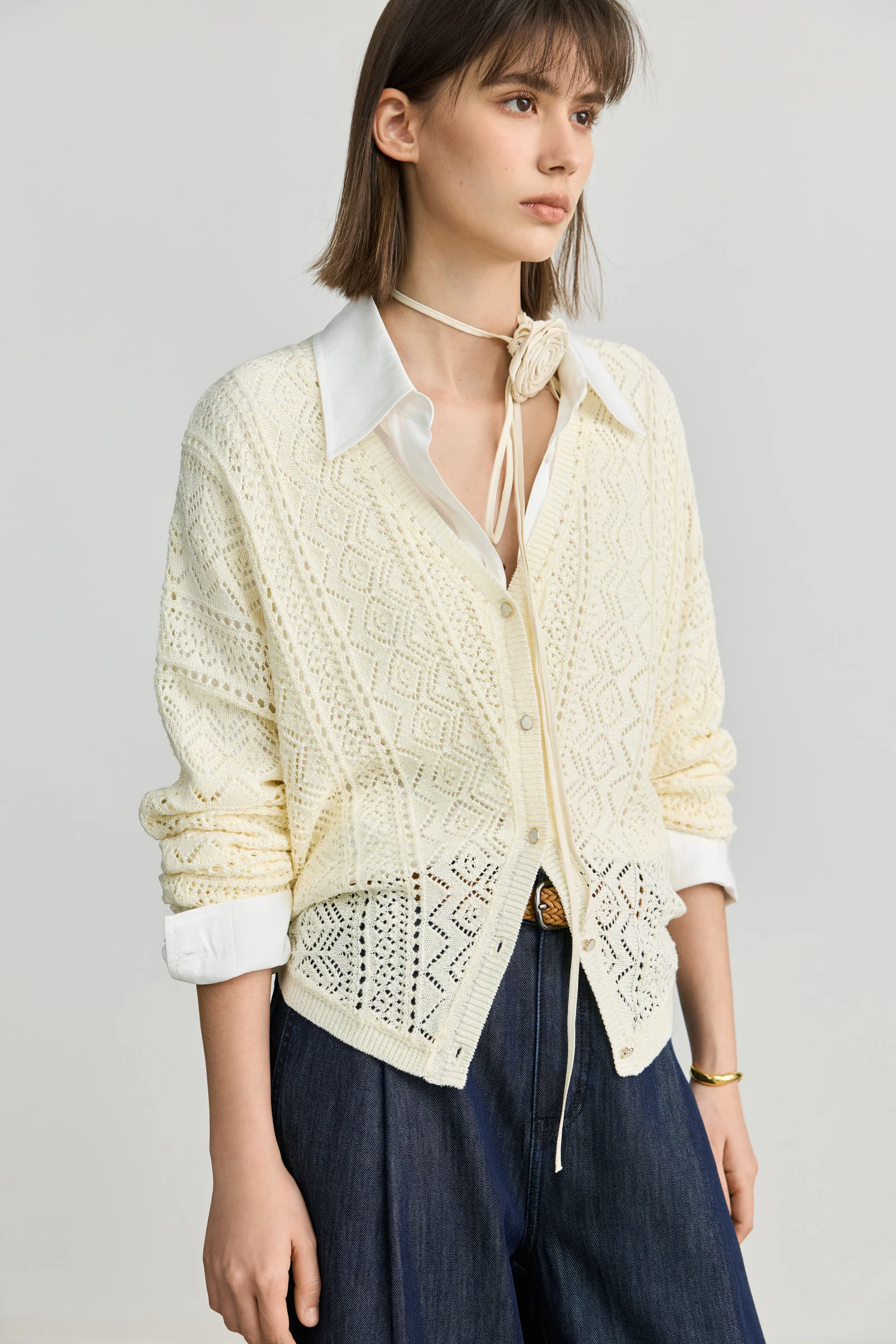 LILY French Lightweight Knit Cardigan Cover-Up - Image 6