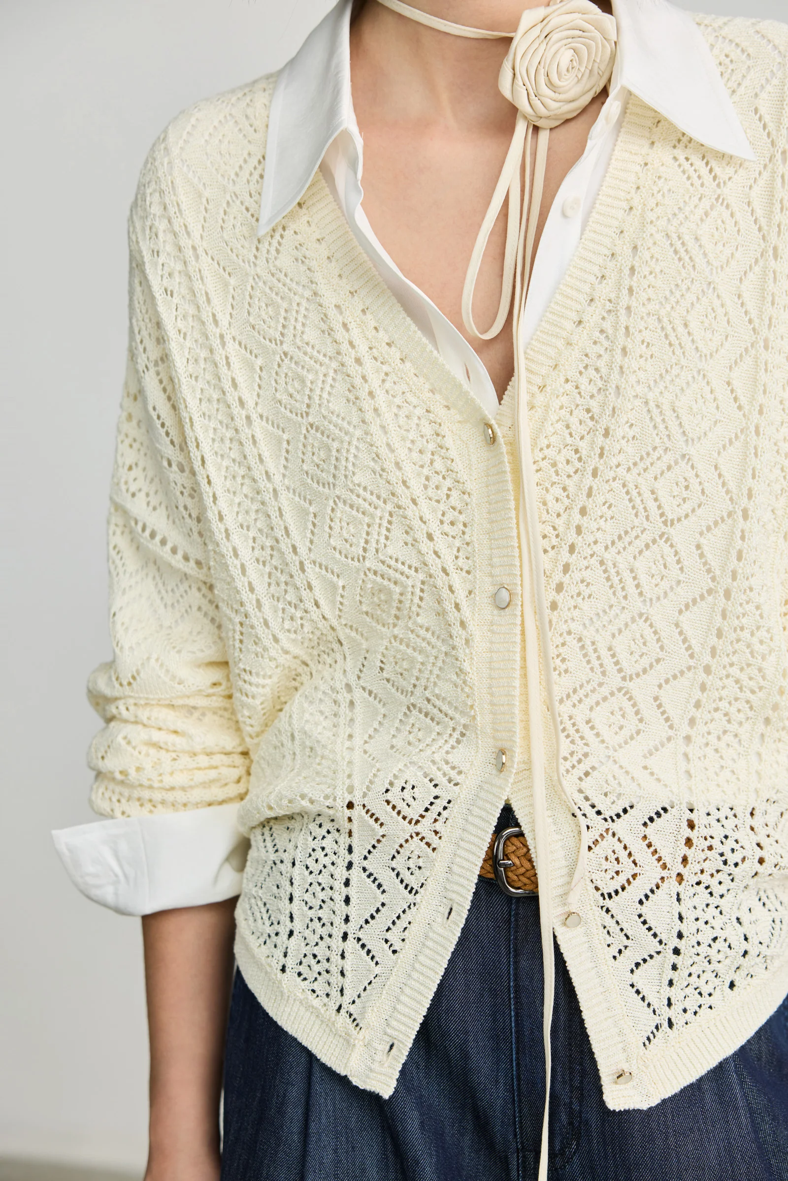 LILY French Lightweight Knit Cardigan Cover-Up - Image 7