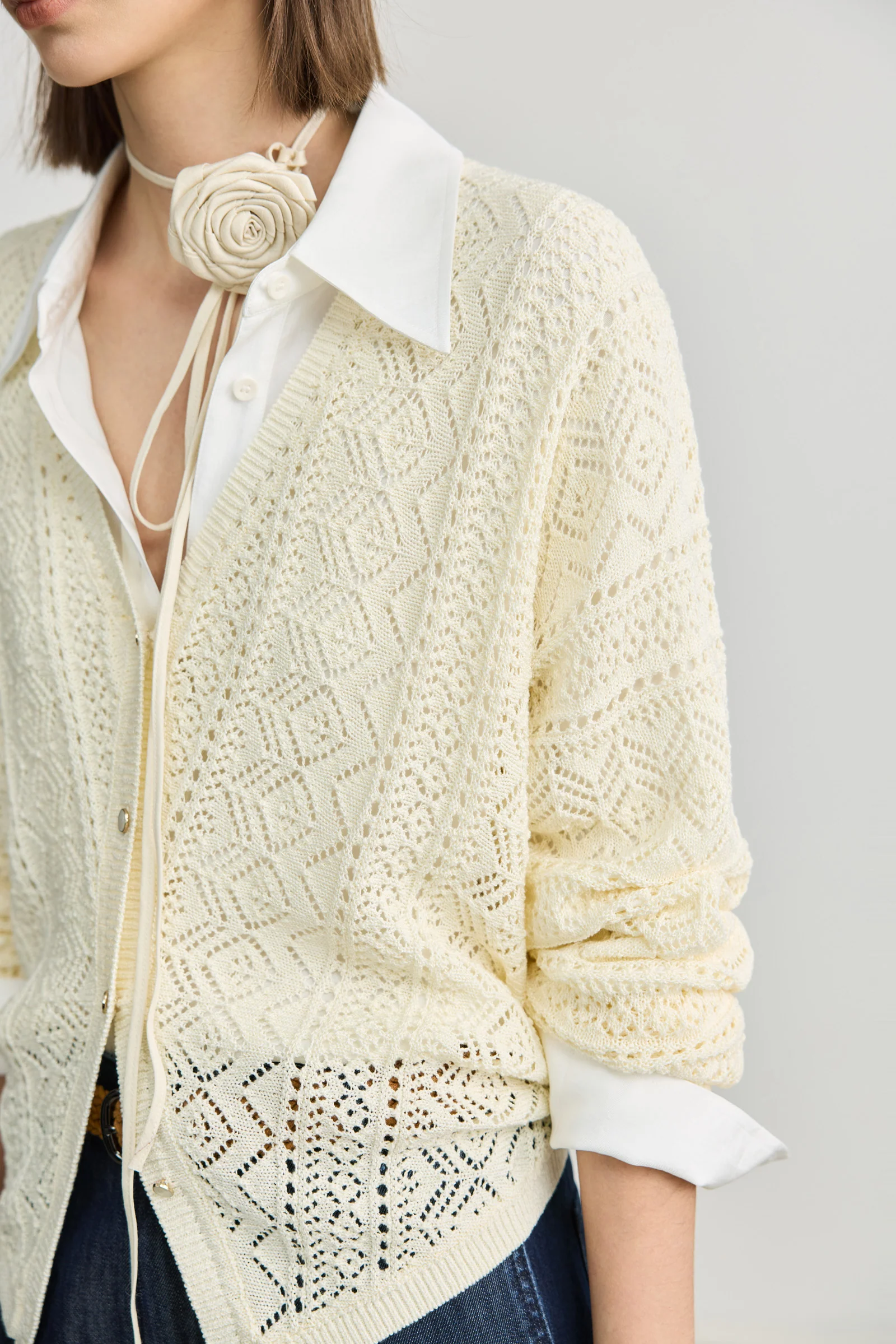LILY French Lightweight Knit Cardigan Cover-Up - Image 8
