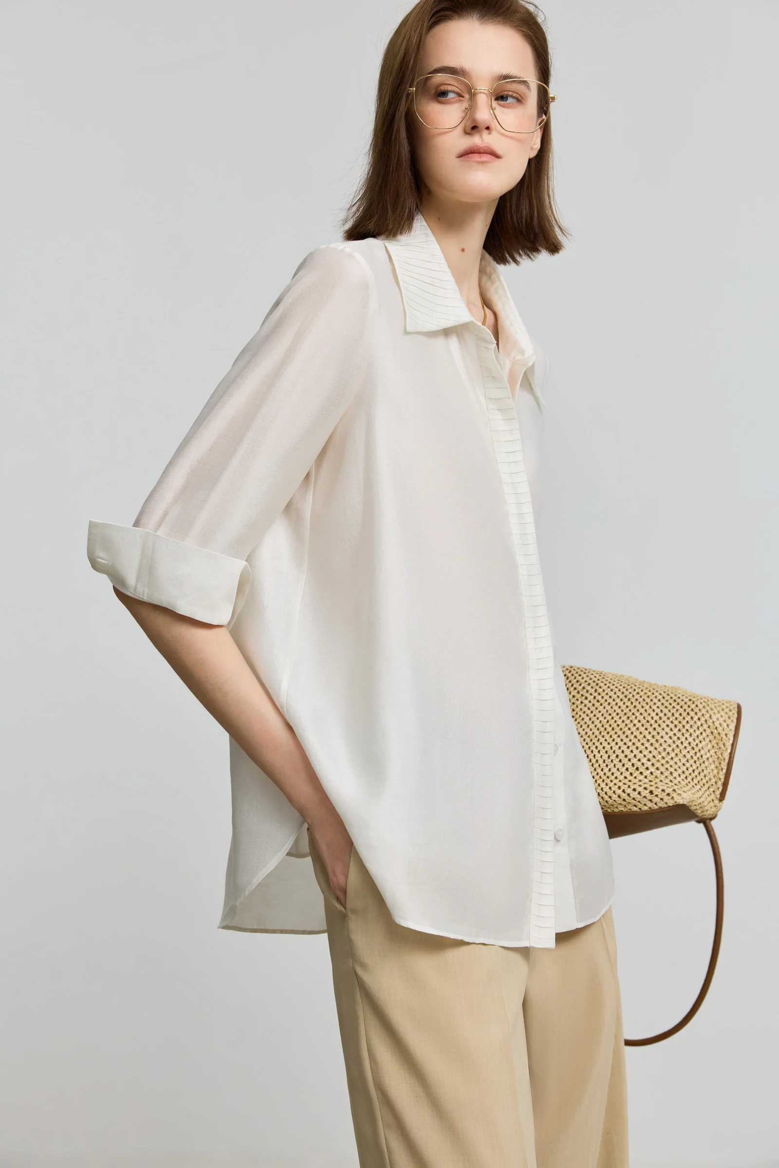 LILY French Relaxed White Button-Up Shirt - Image 6