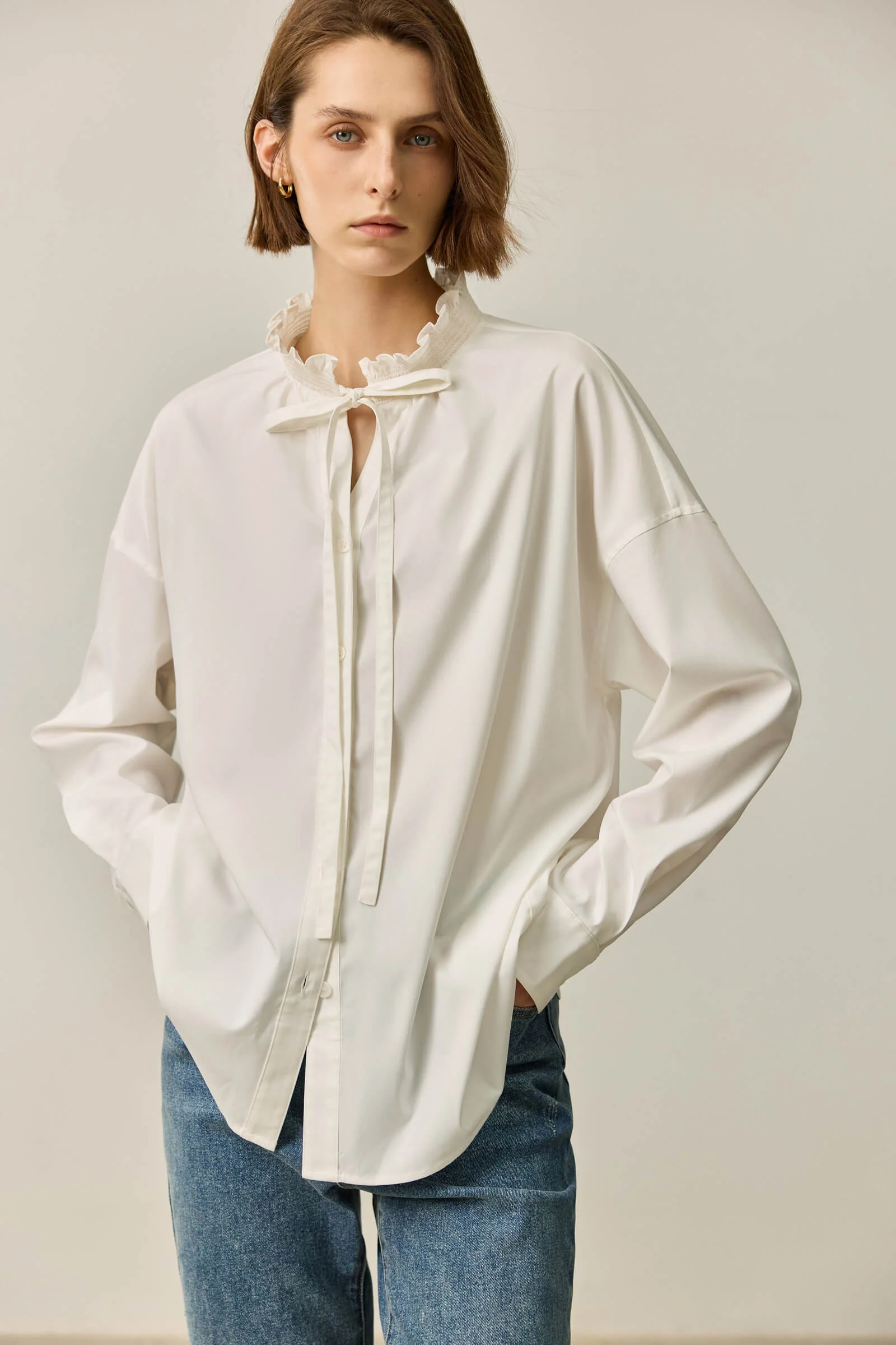 LILY French Ruffle Collar Long Sleeve Shirt - Image 5