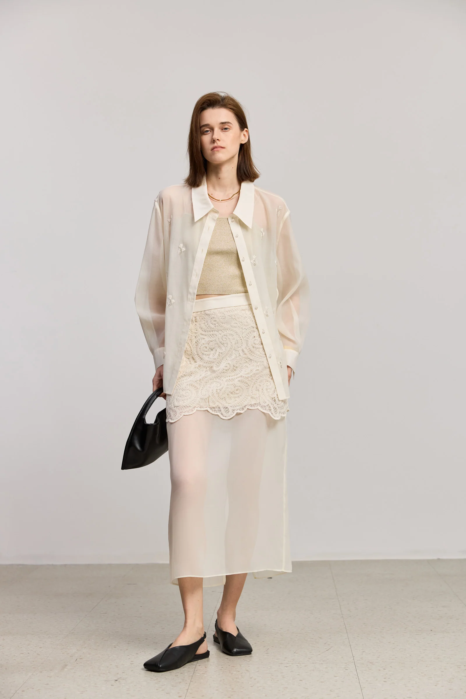LILY French-Style Embroidered Lace Skirt - Image 3