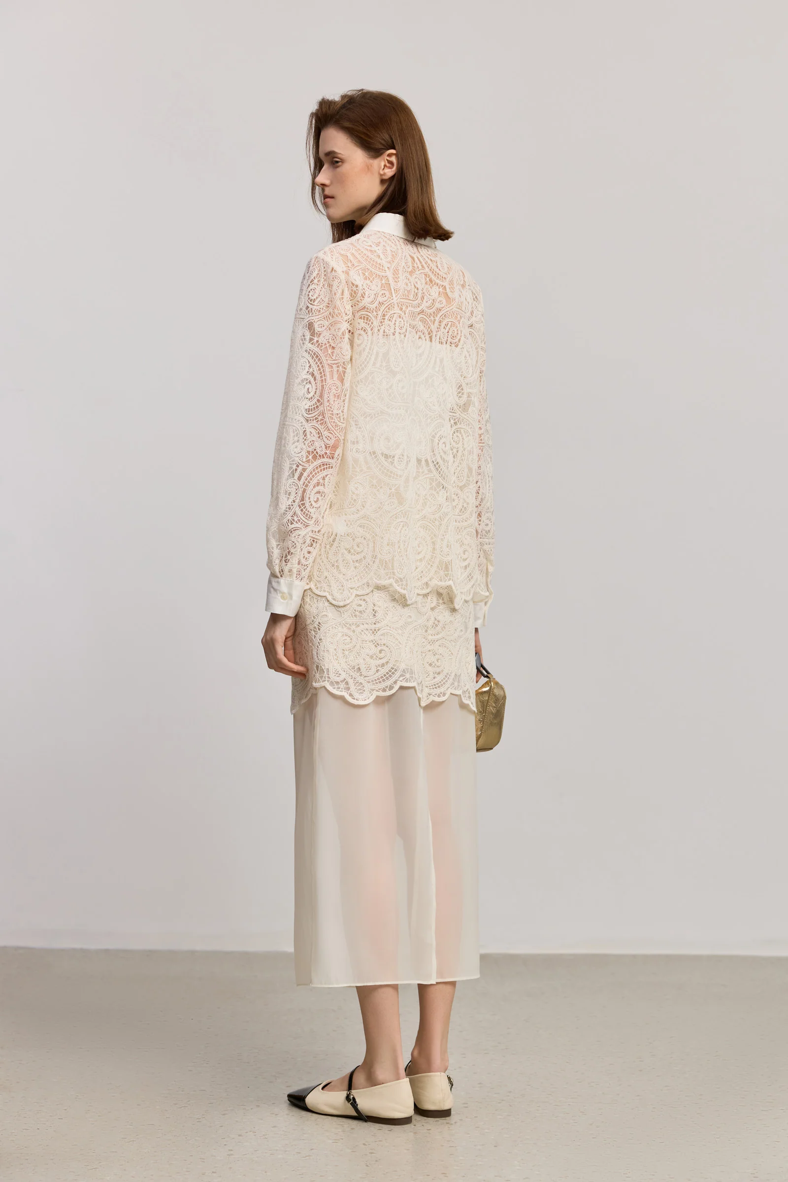 LILY French-Style Embroidered Lace Skirt - Image 4