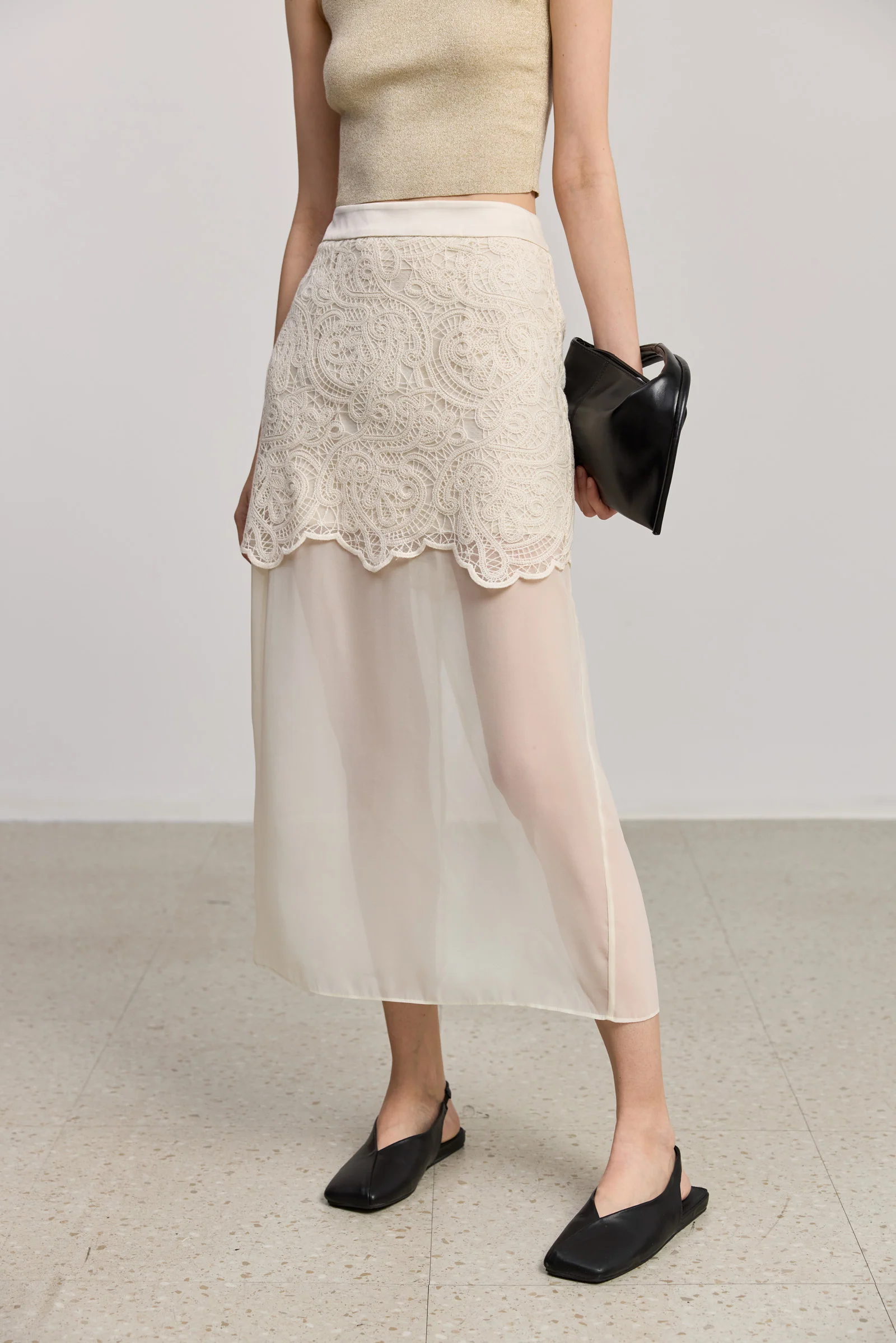 LILY French-Style Embroidered Lace Skirt - Image 5