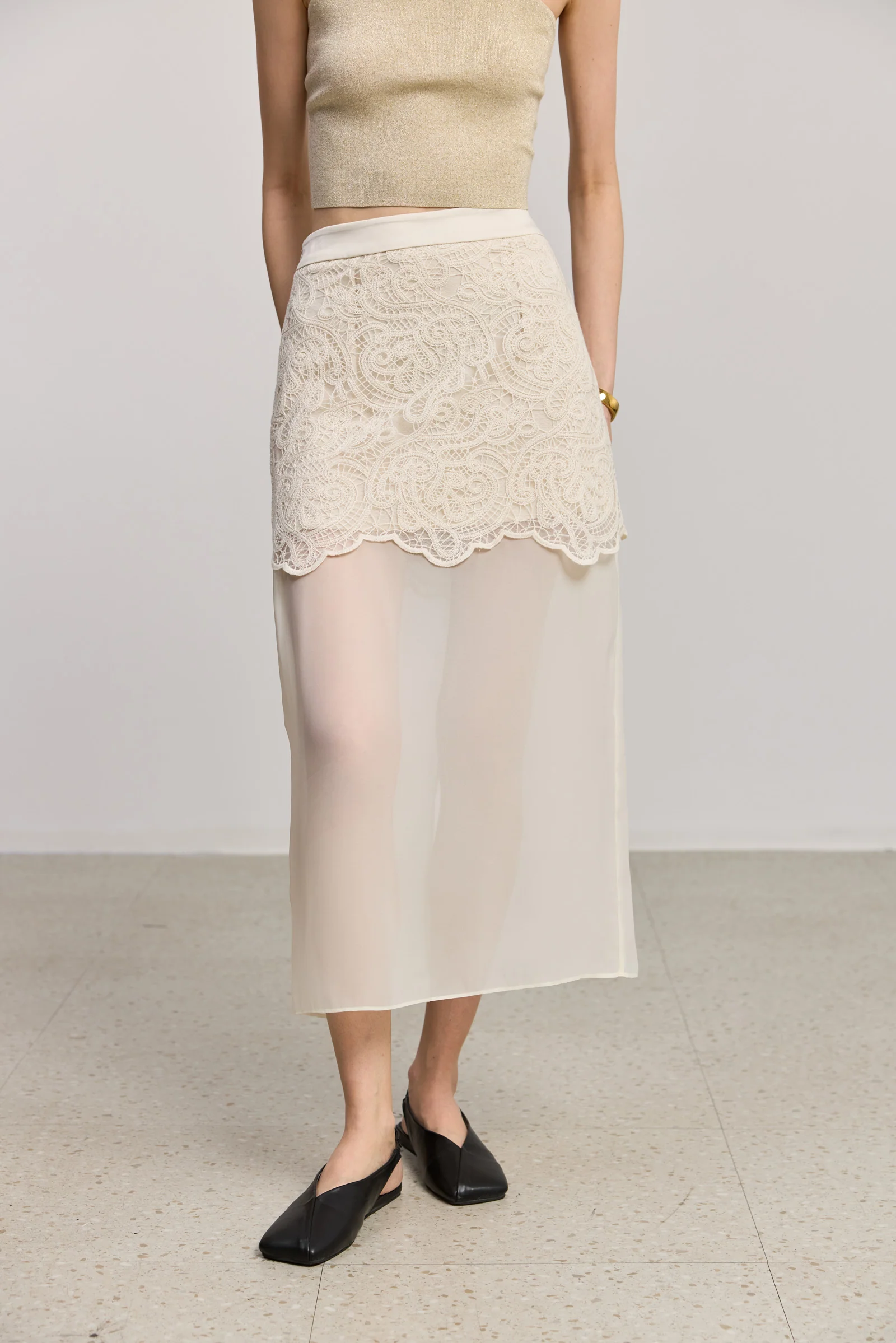 LILY French-Style Embroidered Lace Skirt - Image 6