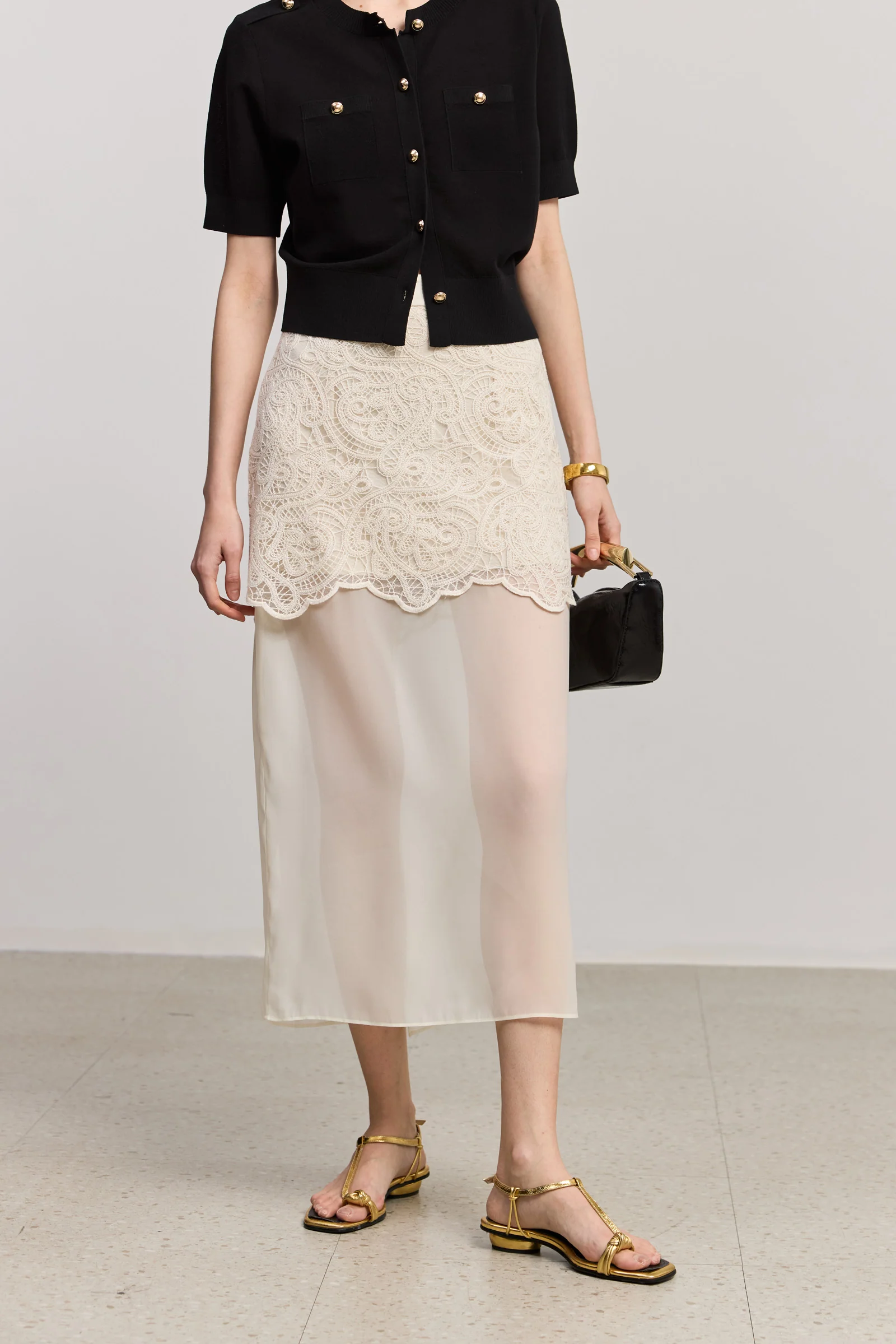 LILY French-Style Embroidered Lace Skirt - Image 8