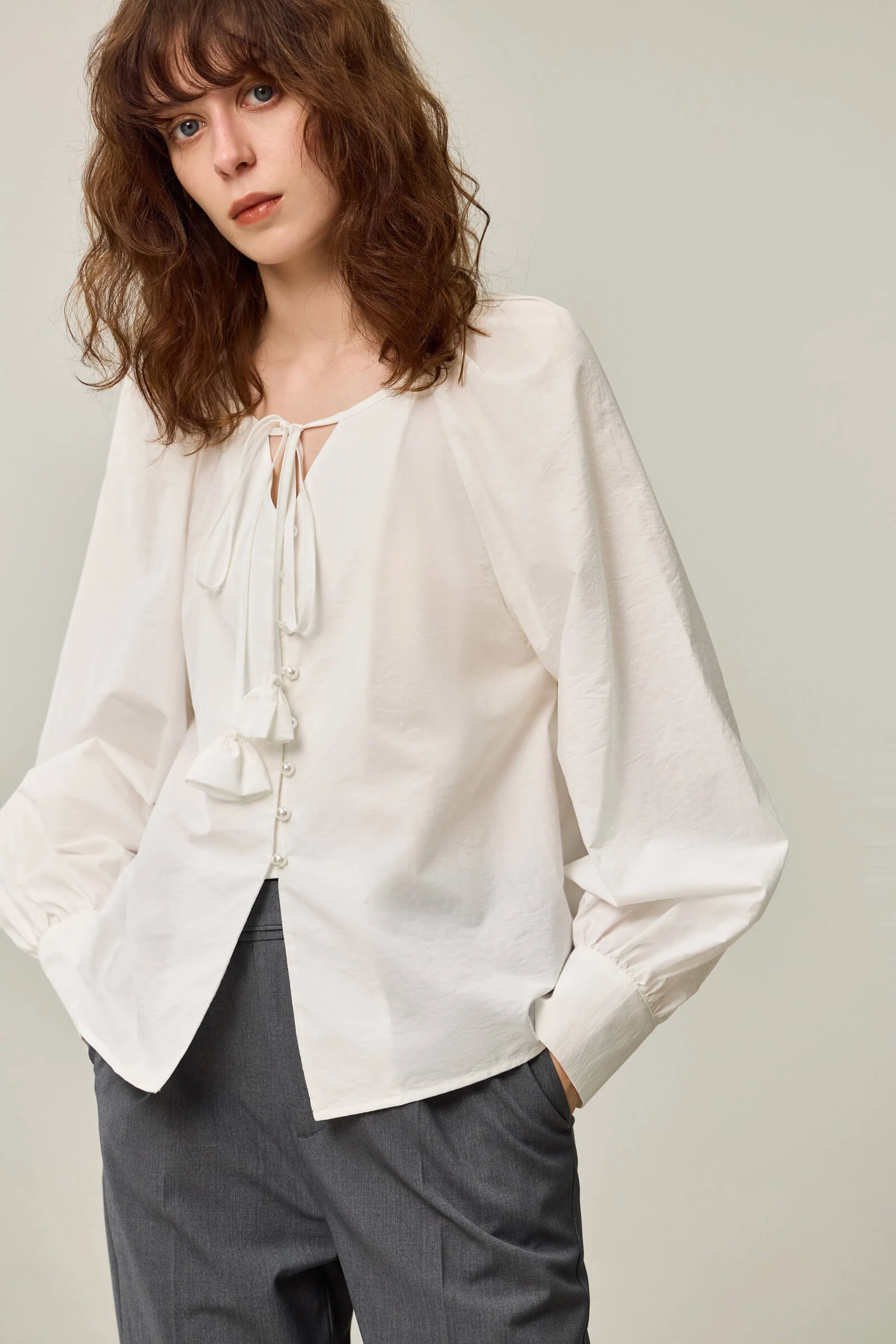 LILY French Style Puff Sleeve Floral Shirt - Image 4