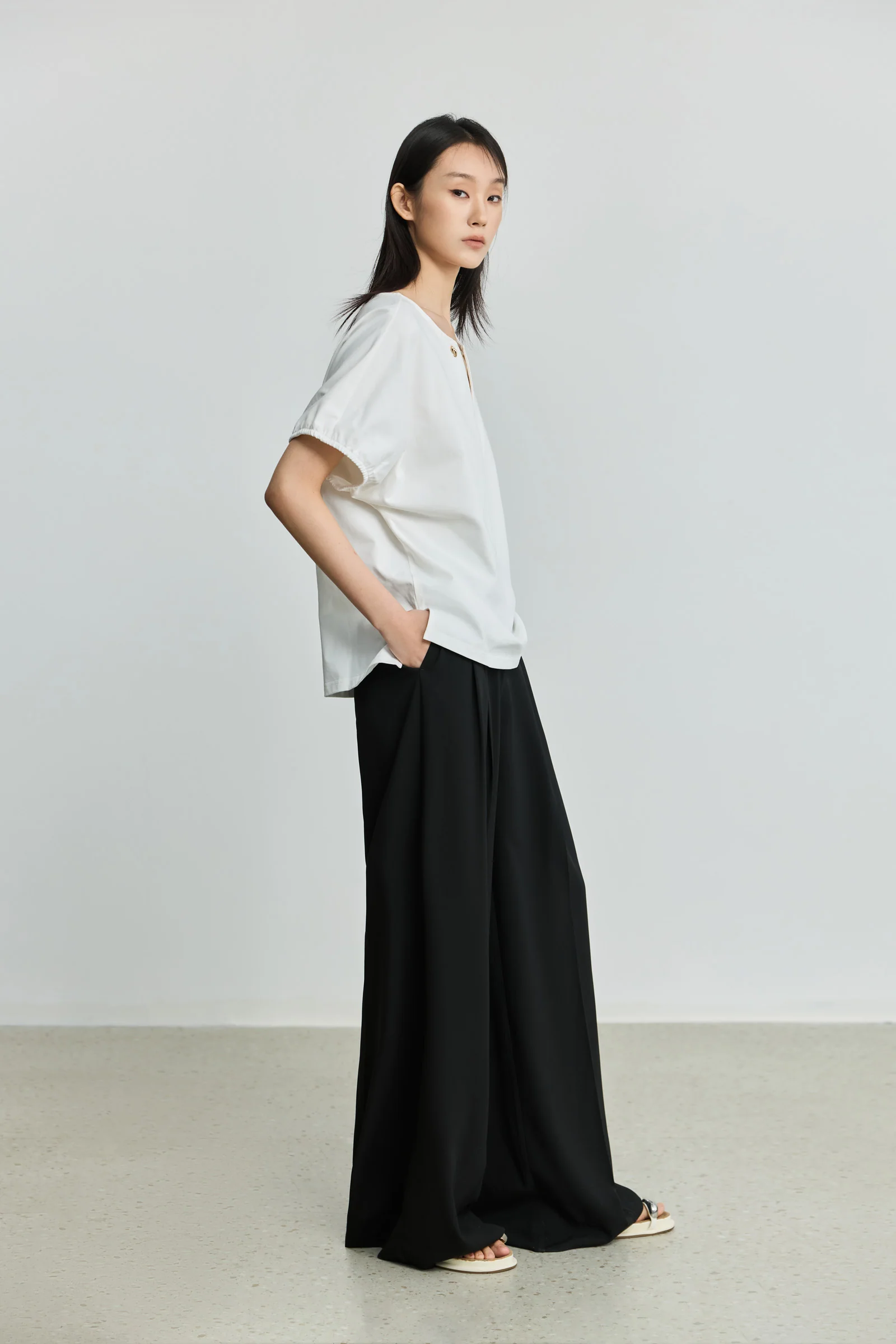 LILY French V-Neck Short Sleeve Tee - Image 3