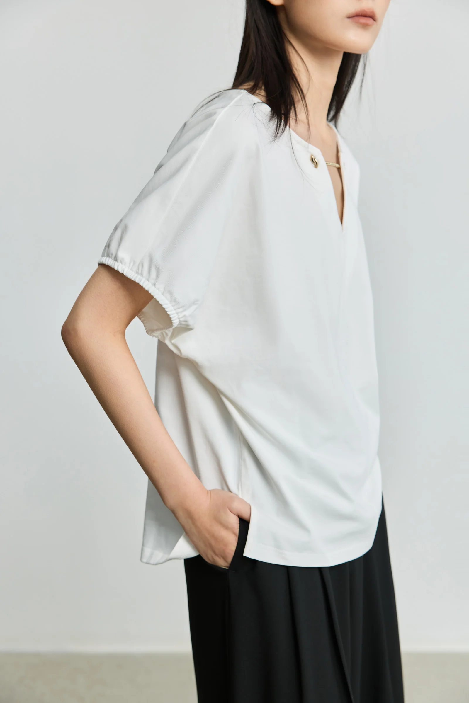 LILY French V-Neck Short Sleeve Tee - Image 7