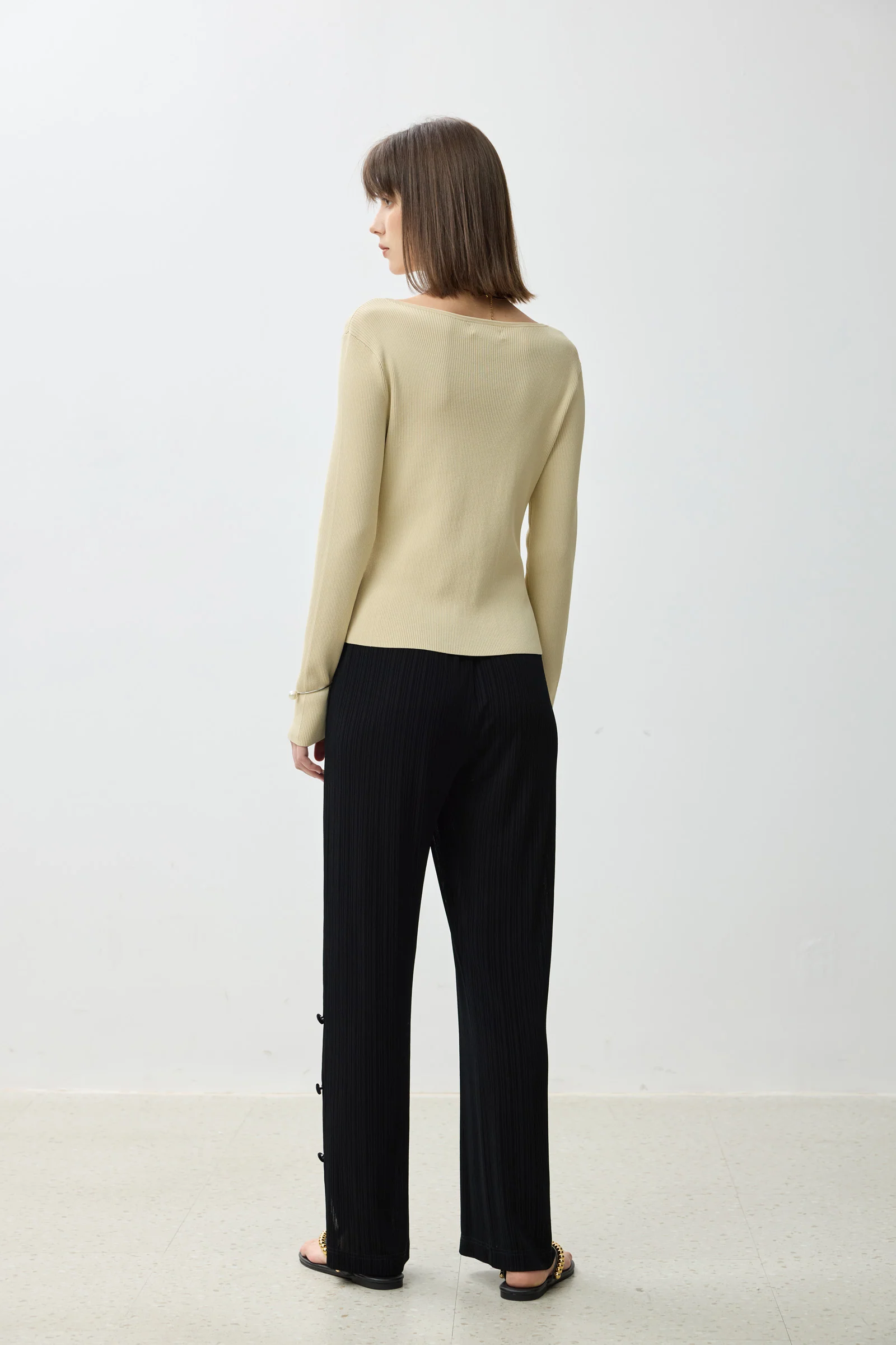 LILY Frog Button Slit Knit Top - Image 10