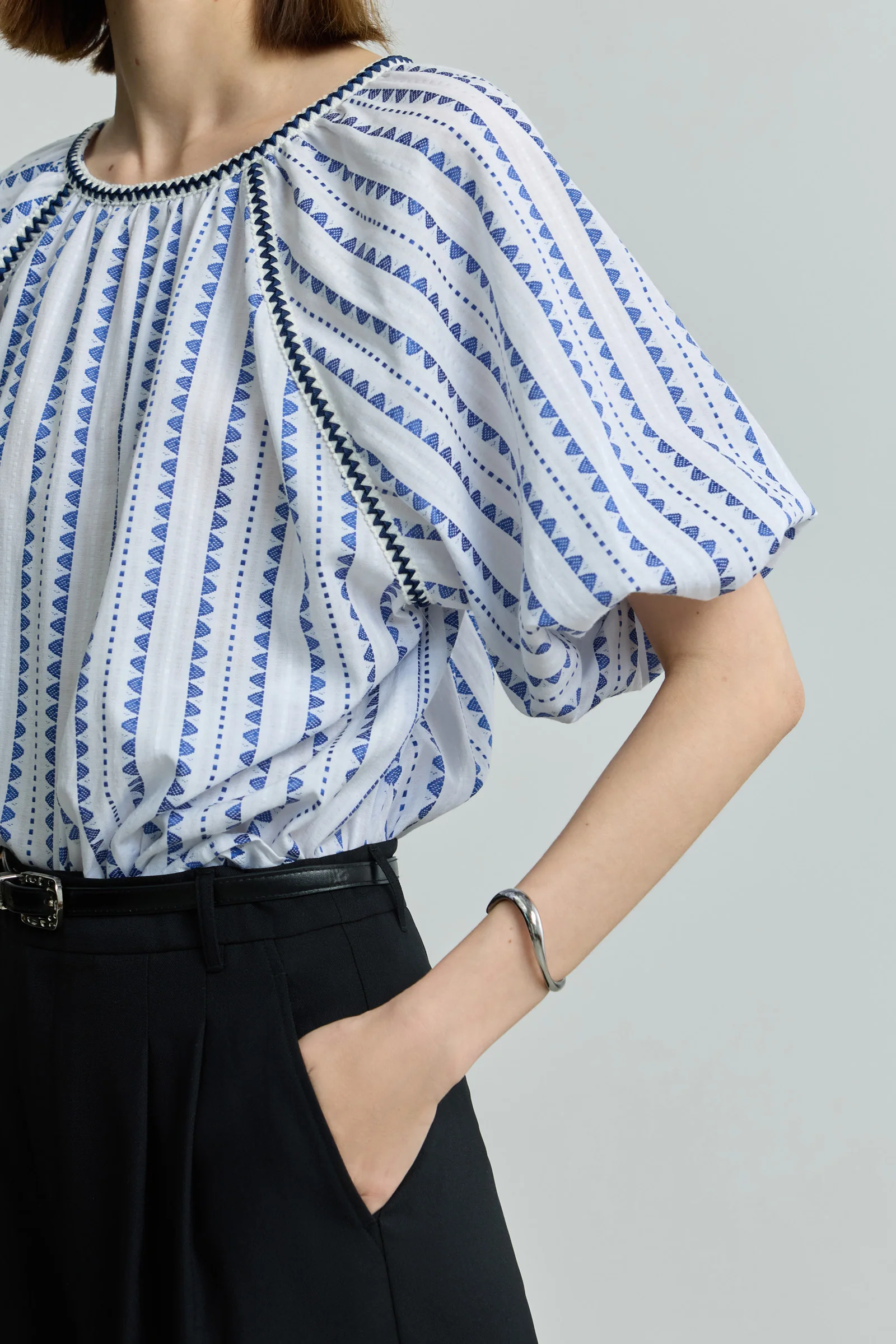 LILY Geometric Jacquard Pullover Top - Image 5