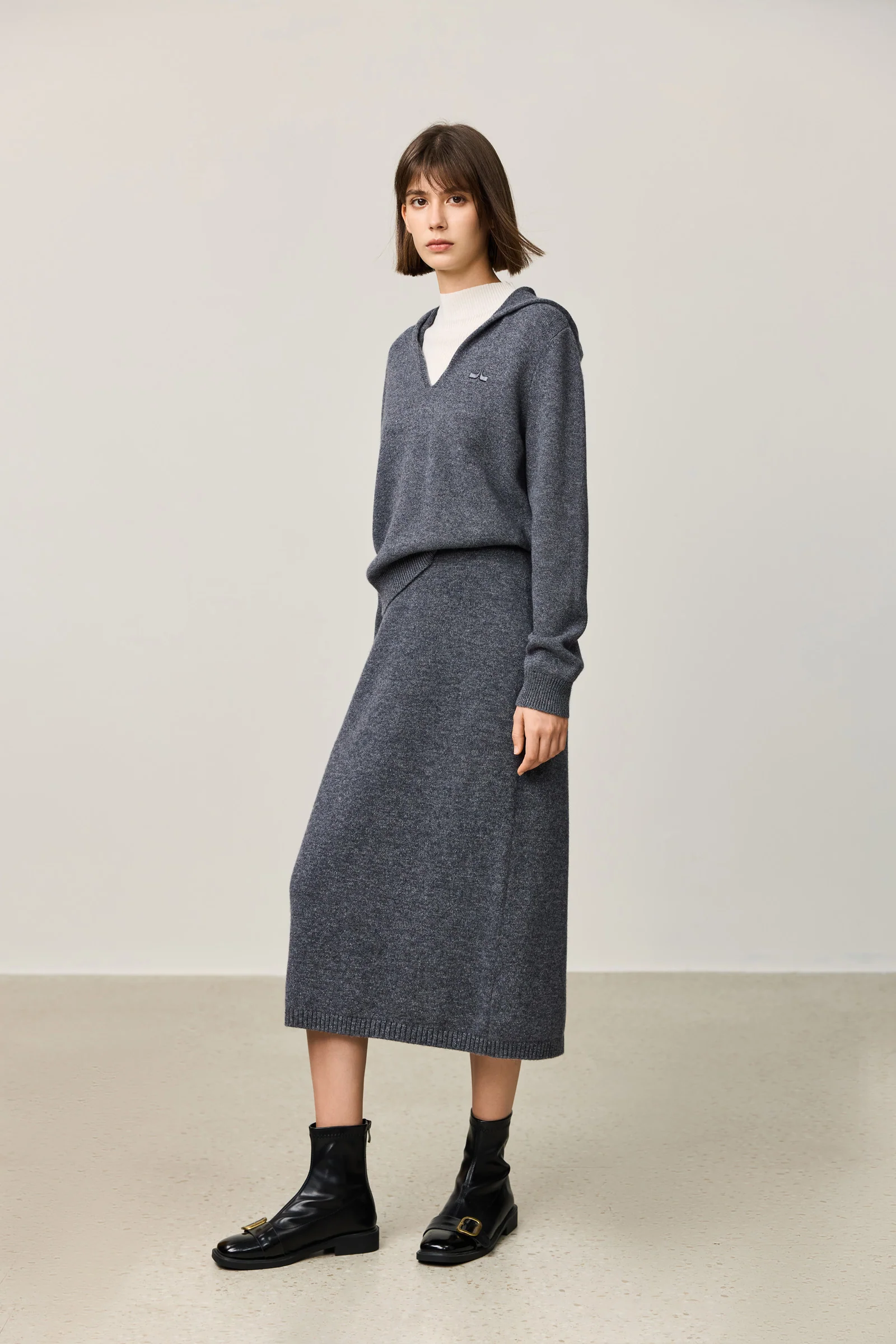 LILY Glitter Knit Midi Skirt - Image 3