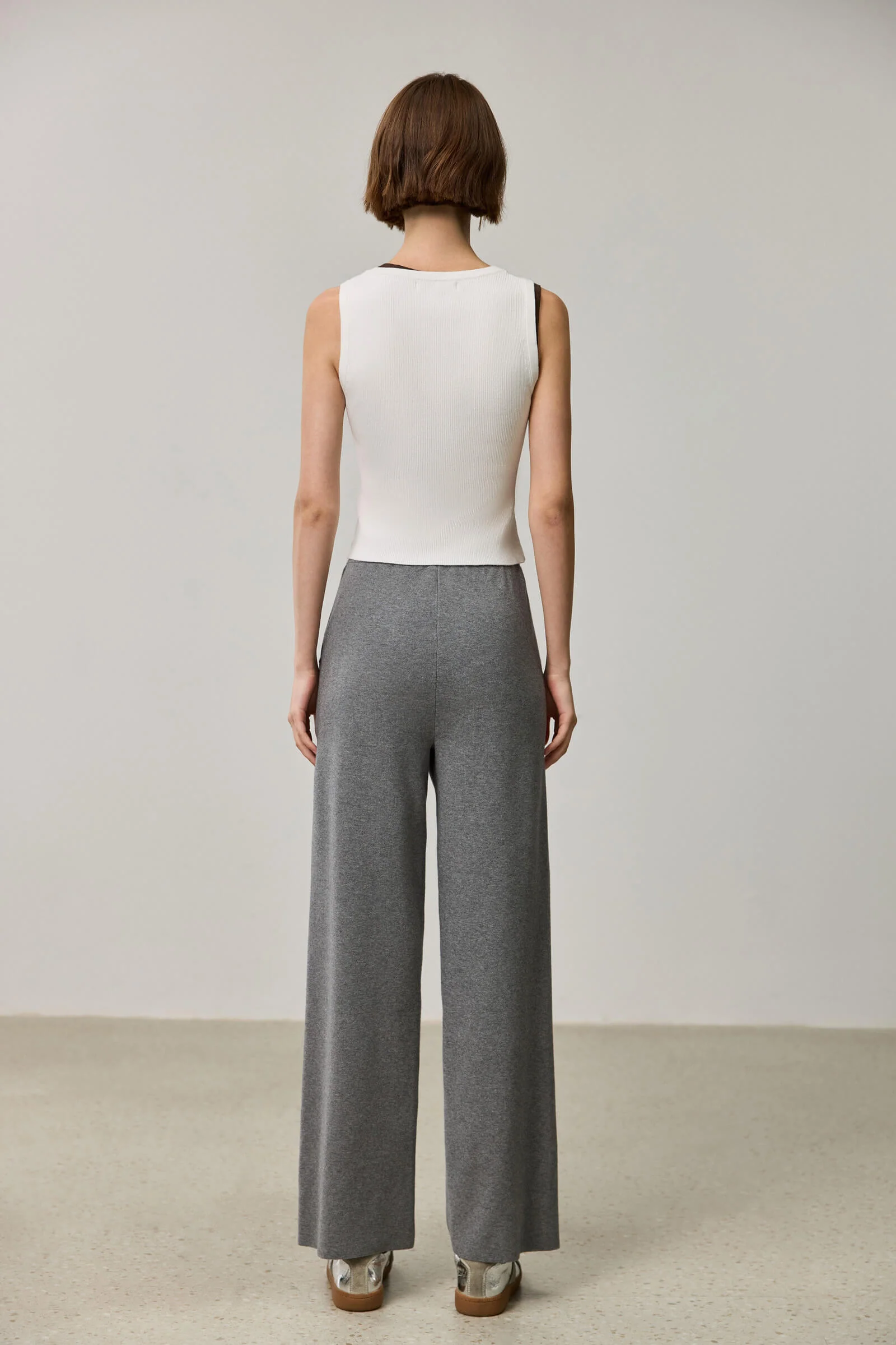 LILY Grey Casual Wide-Leg Pants - Image 3