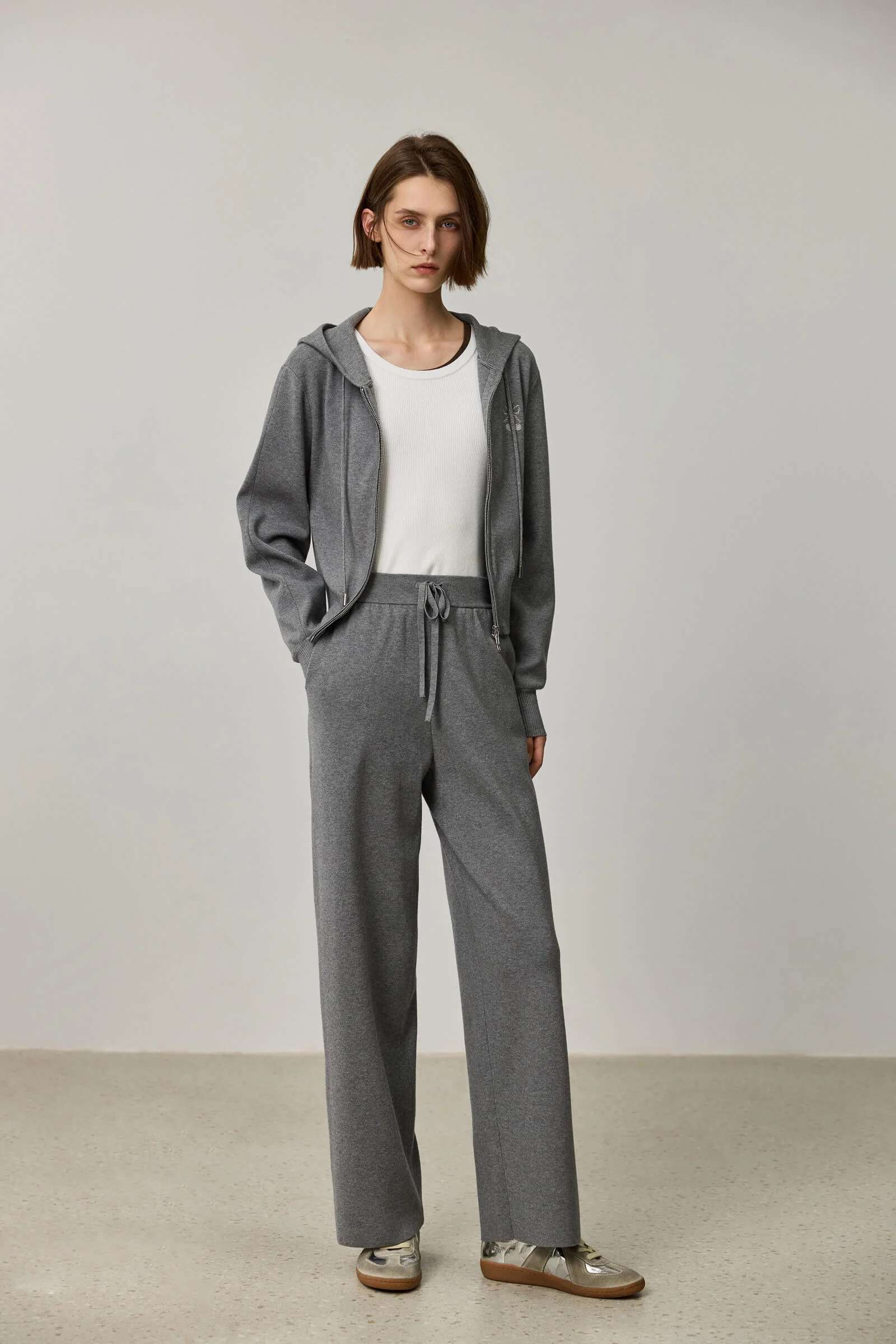 LILY Grey Casual Wide-Leg Pants - Image 5