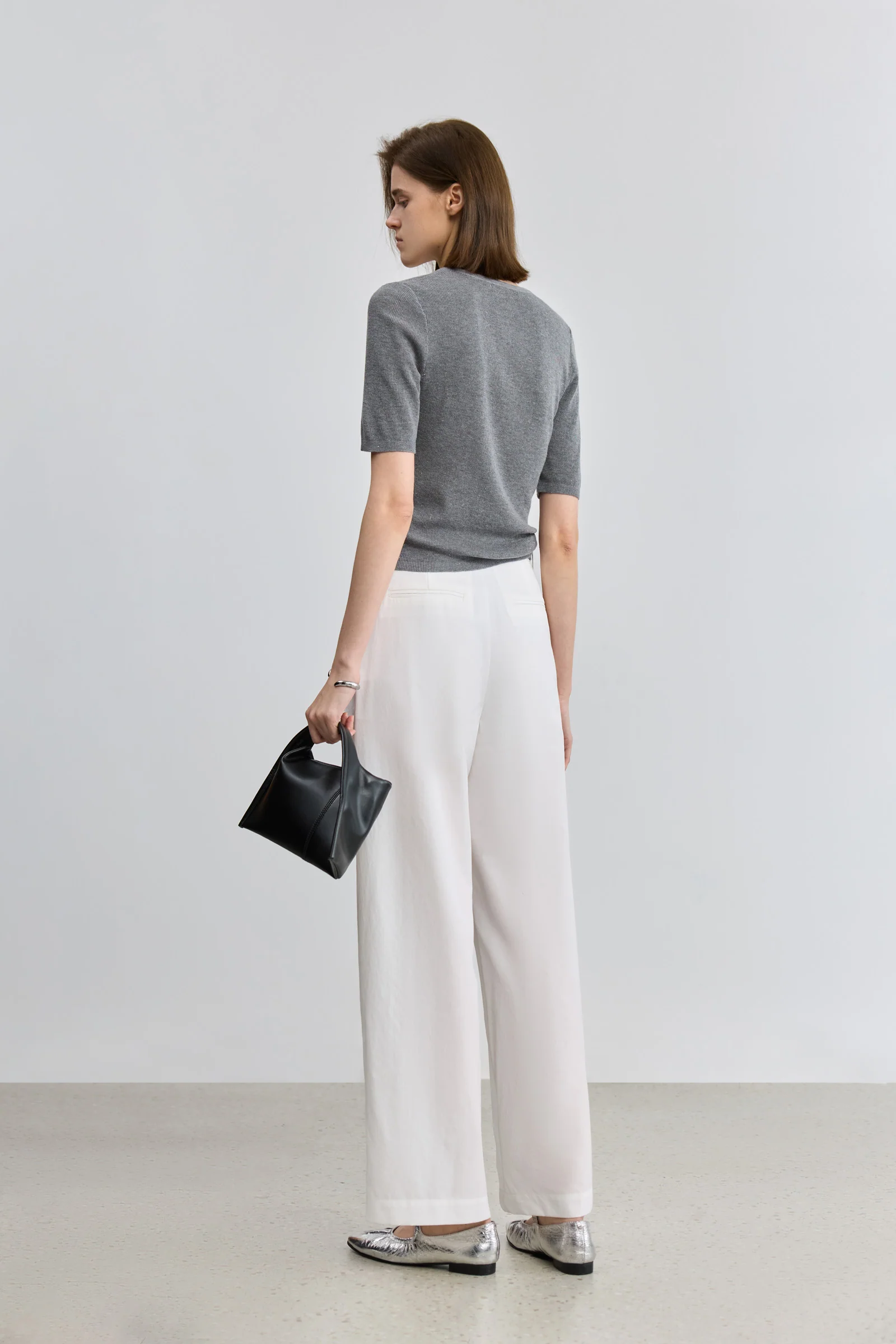 LILY Grey Polo Knit Top - Image 4