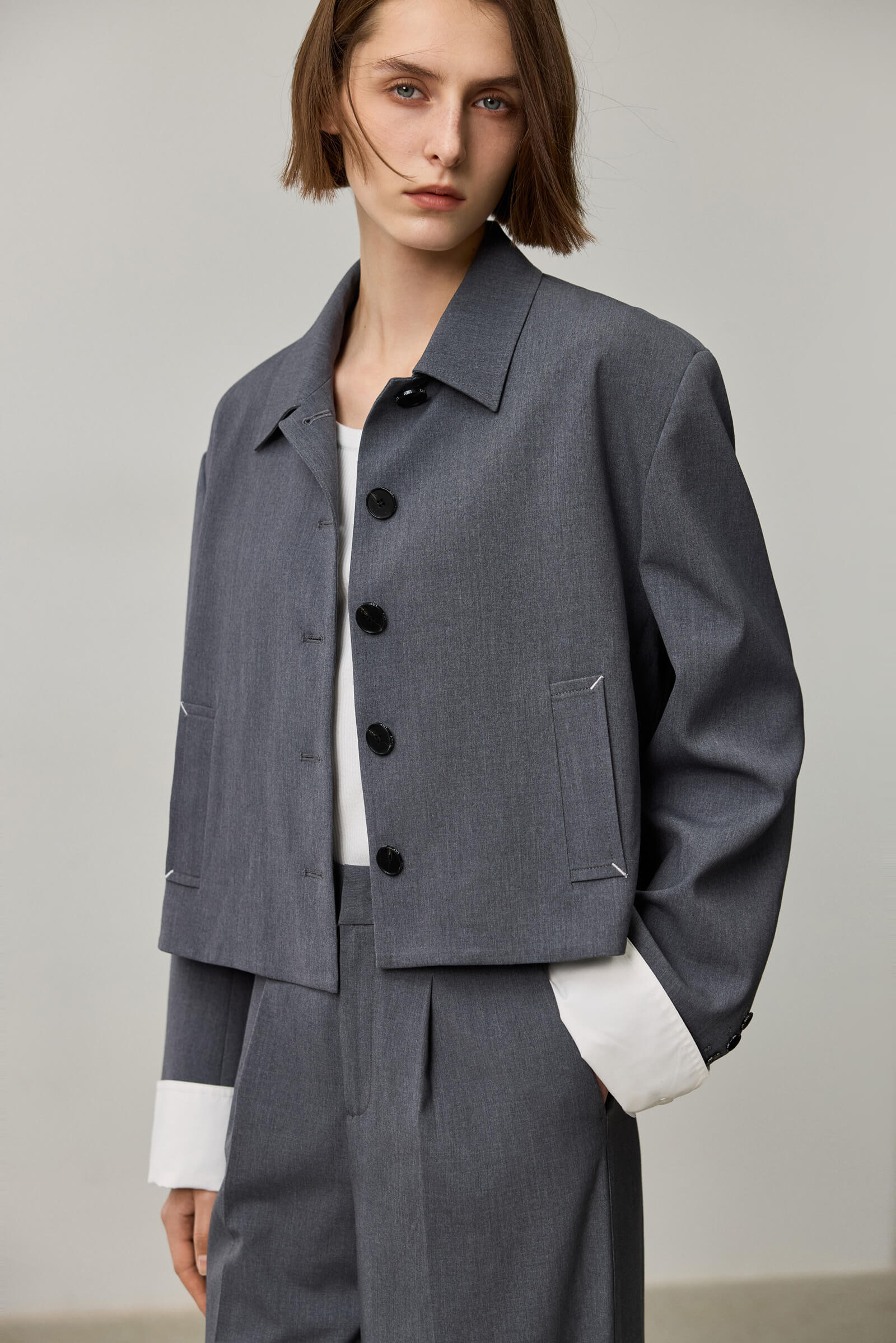 LILY Grey Short Jacket - Image 8