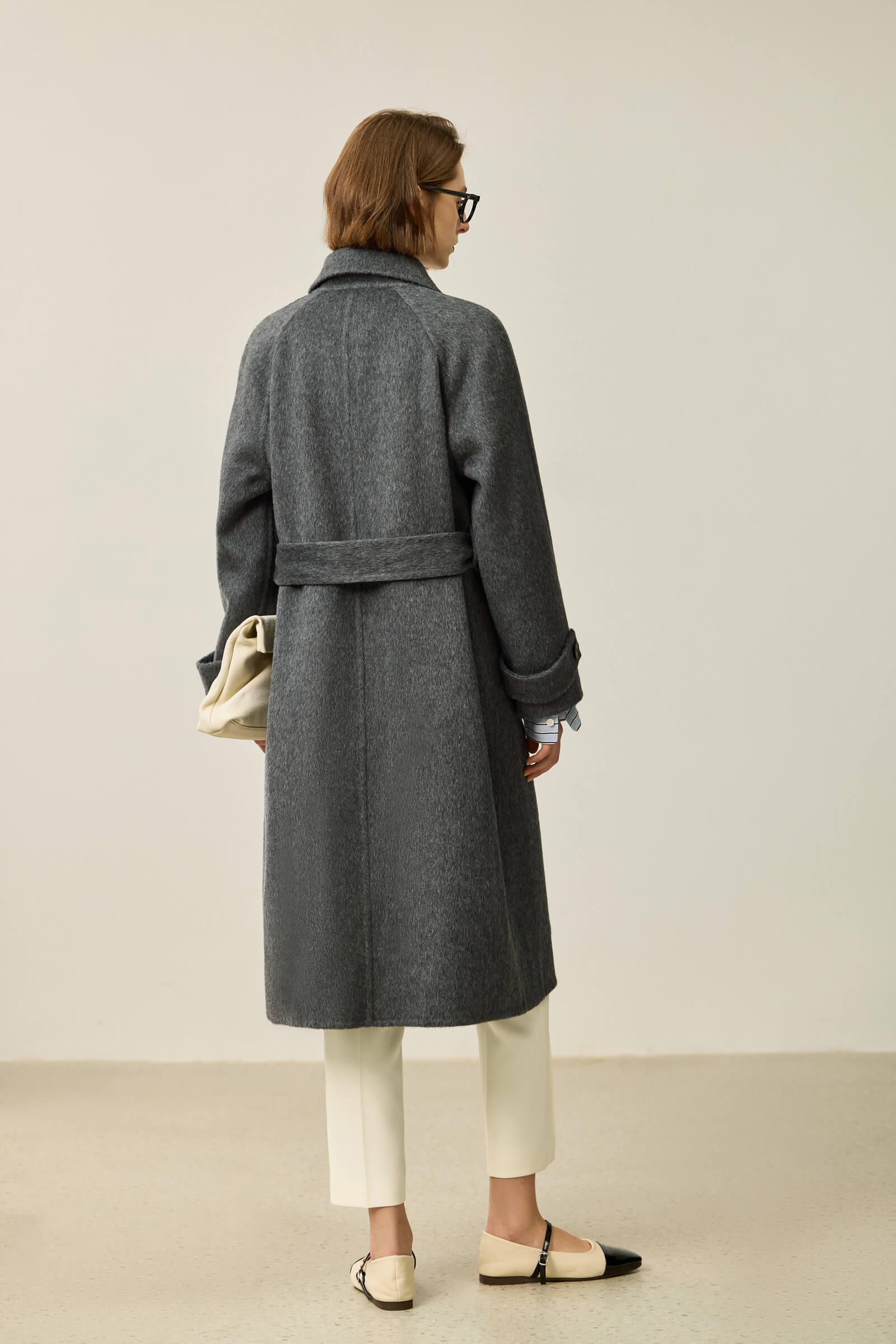 LILY Grey-Tone Wool Double-Faced Coat - Image 7