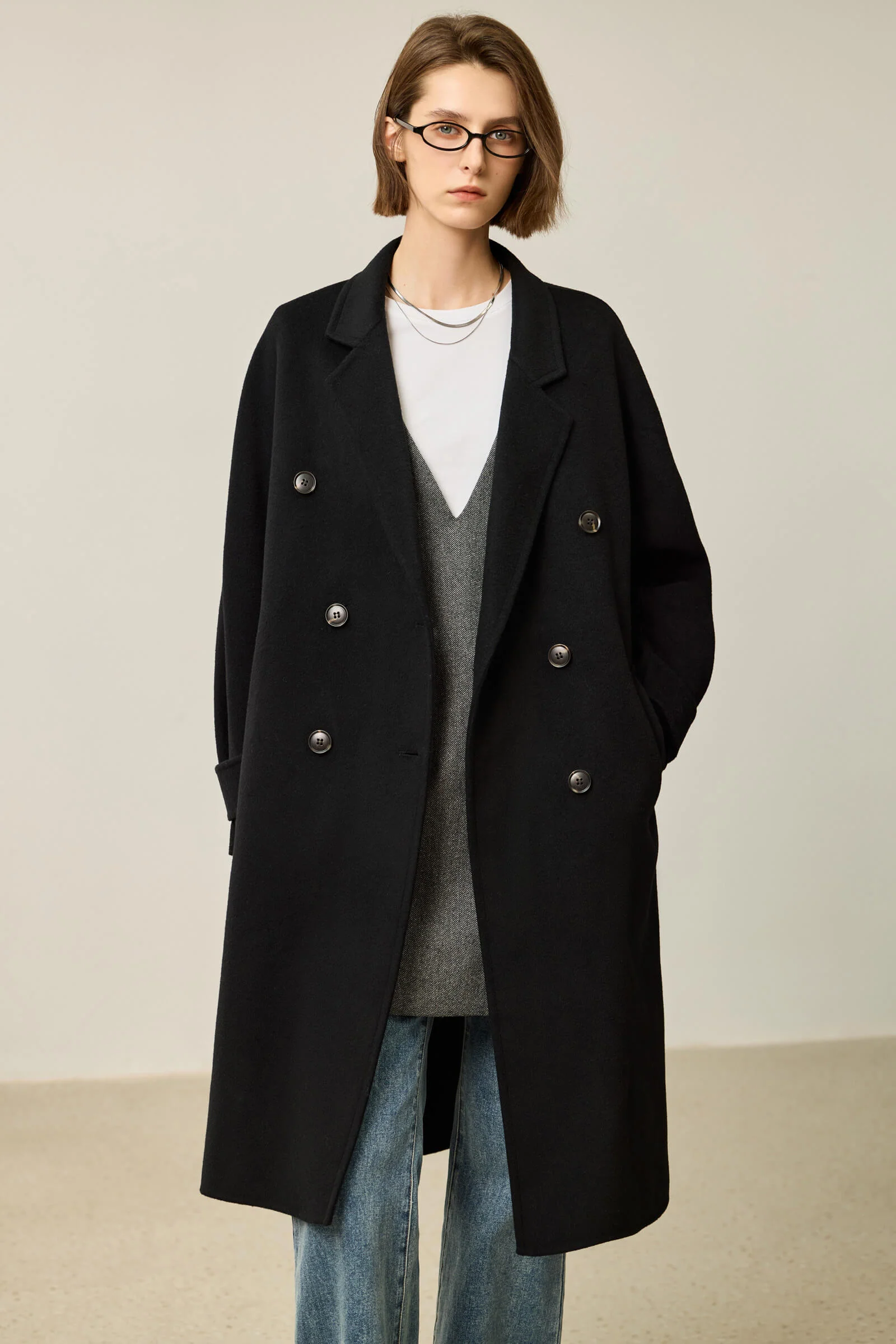 LILY Hepburn-Style Premium Double-Faced Wool Coat - Image 9