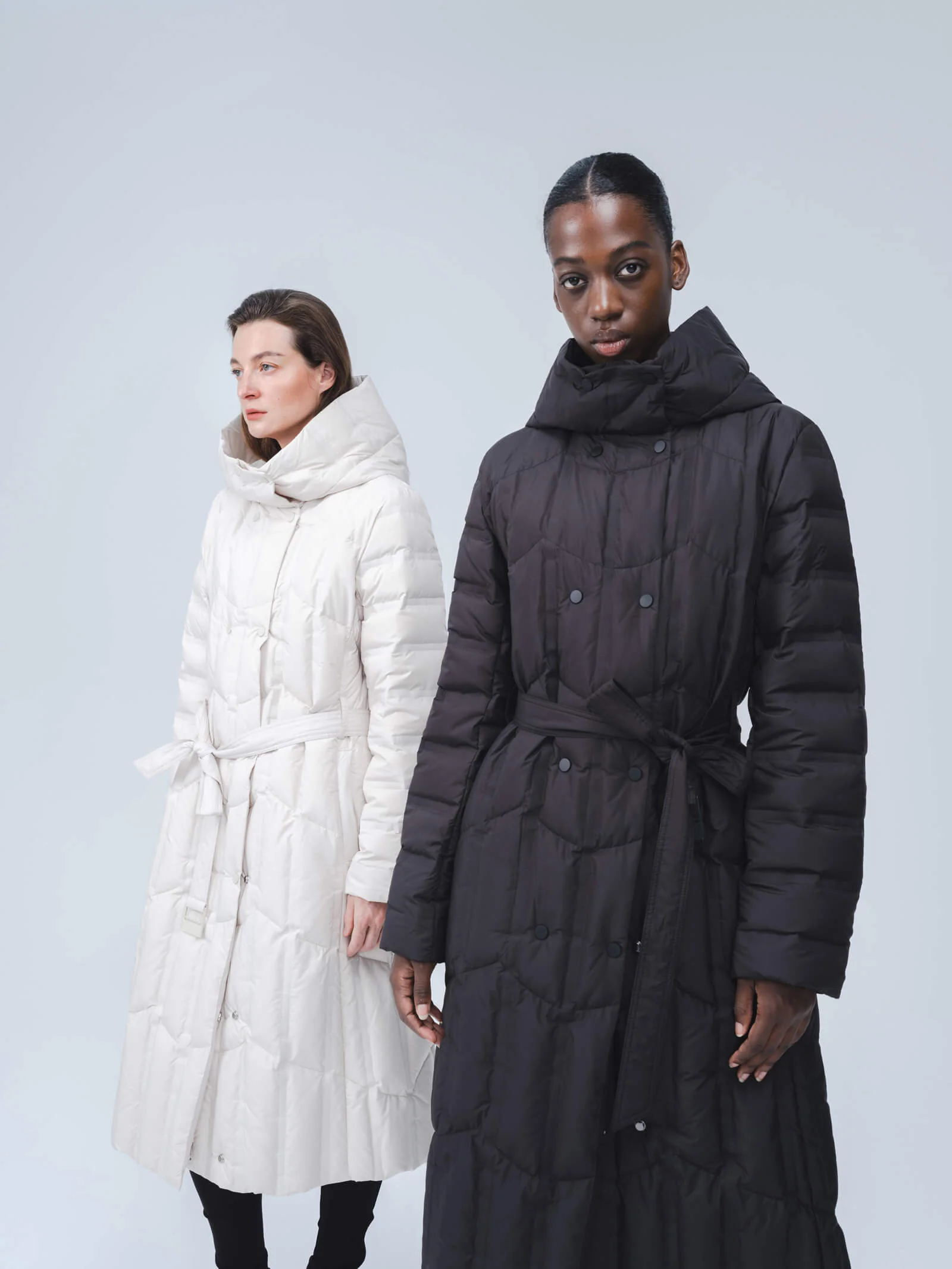 LILY Hooded Goose Down Long Down Coat - Image 13