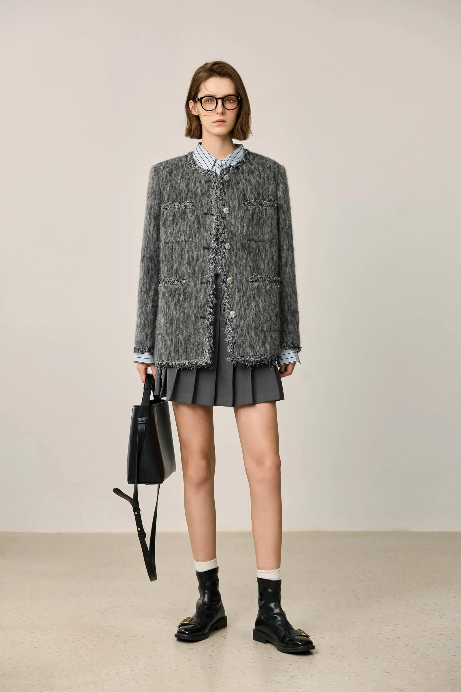 LILY Lambswool Blend Tweed-Style Wool Jacket - Image 6
