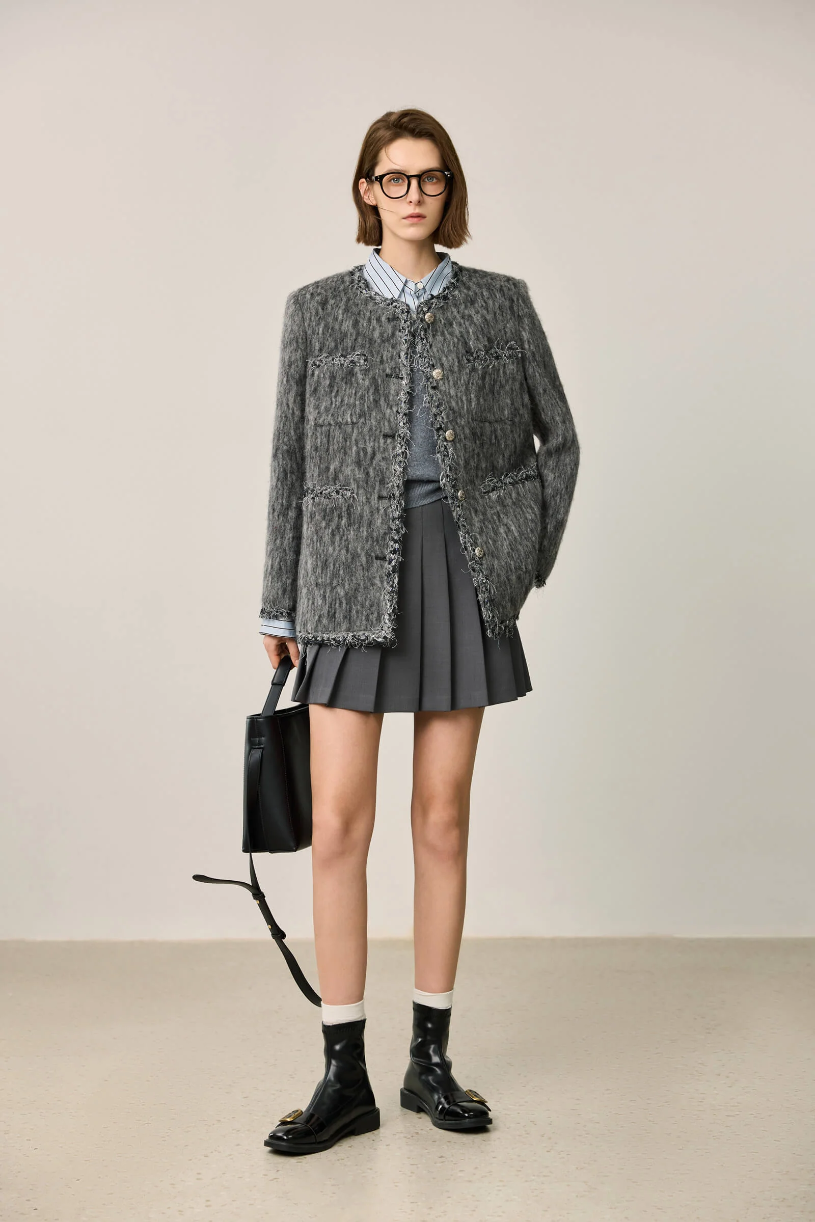 LILY Lambswool Blend Tweed-Style Wool Jacket - Image 8