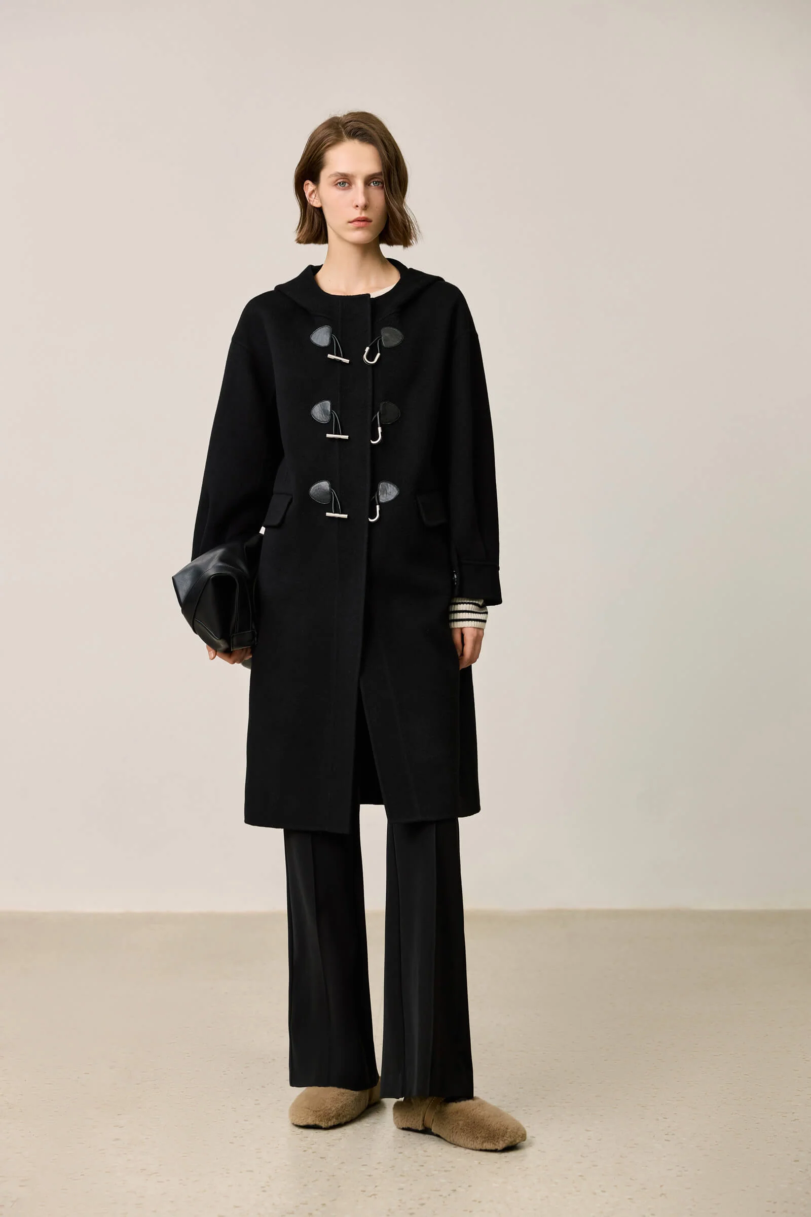 LILY Lambswool Collegiate Duffle Wool Coat - Image 2