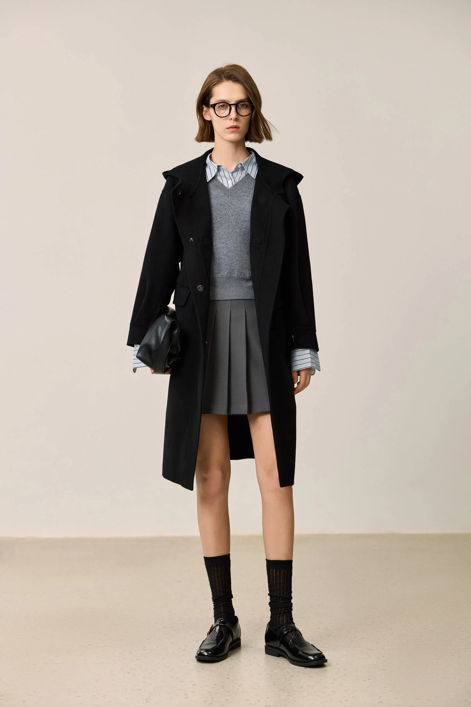 LILY Lambswool Collegiate Duffle Wool Coat - Image 4