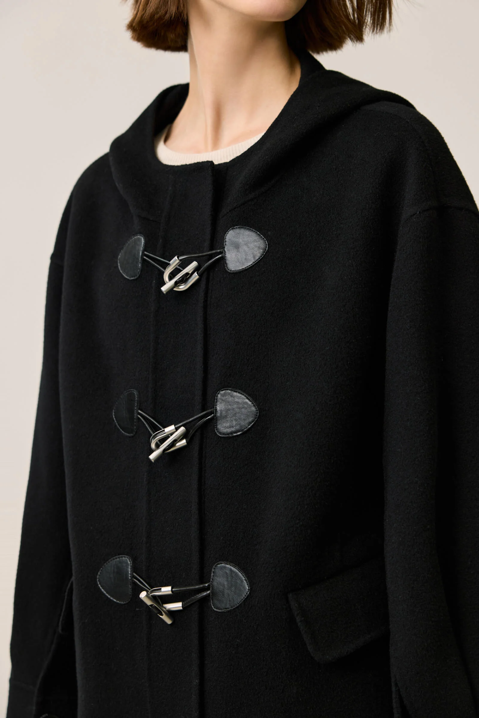 LILY Lambswool Collegiate Duffle Wool Coat - Image 7
