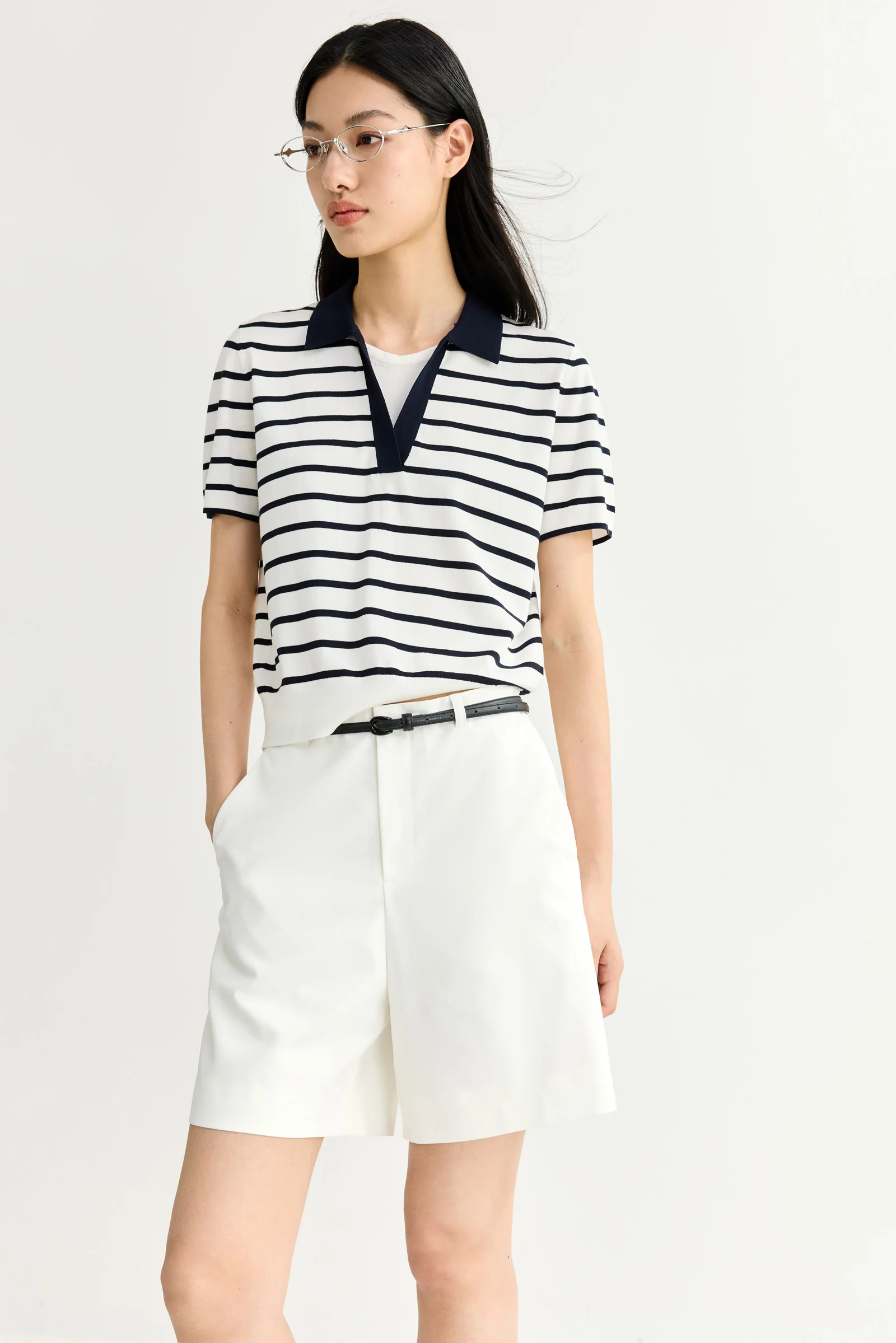 LILY Layered Look Collared Knit Top - Image 11