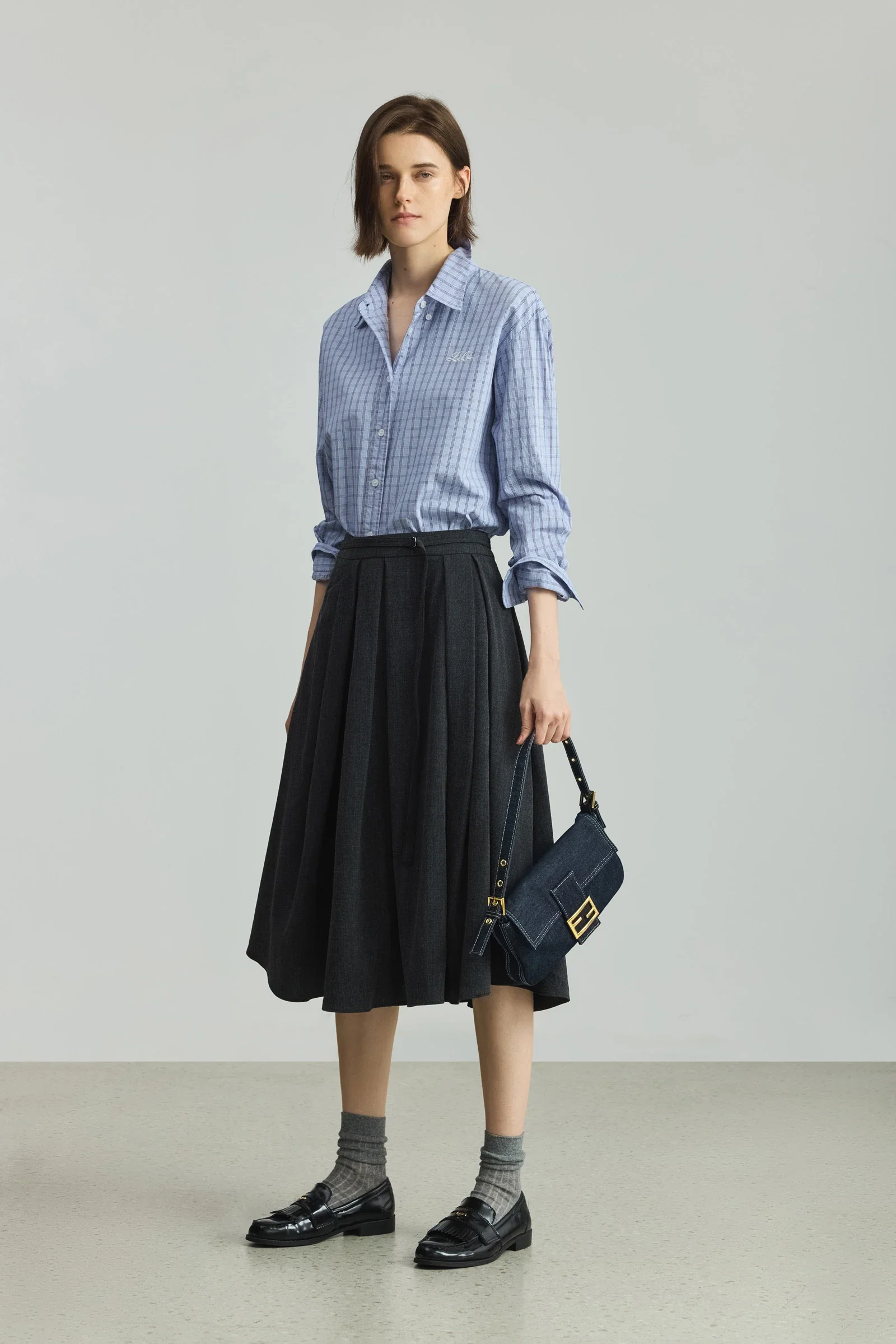 LILY Layered Stripe Shirt Jacket - Image 3
