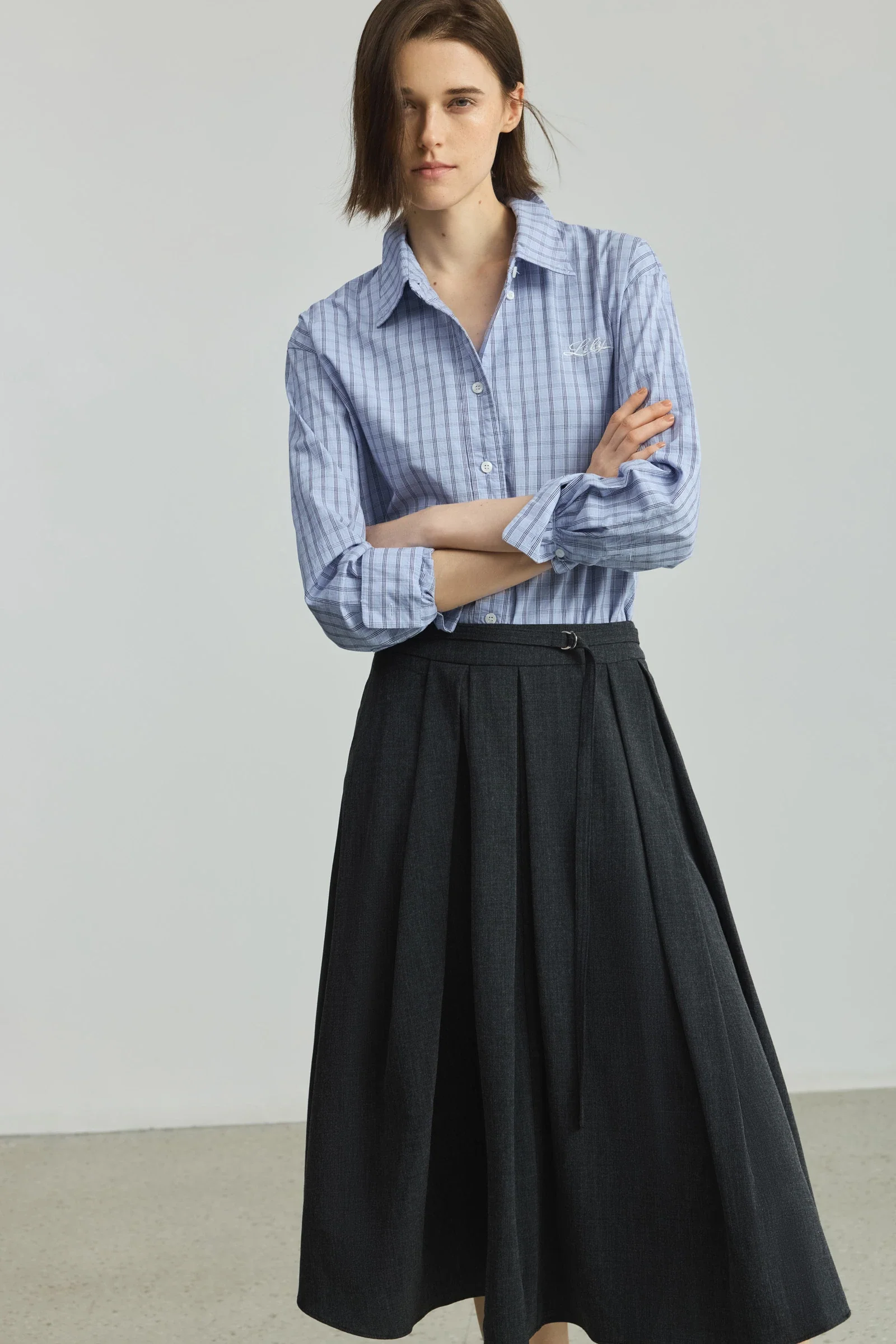 LILY Layered Stripe Shirt Jacket - Image 5
