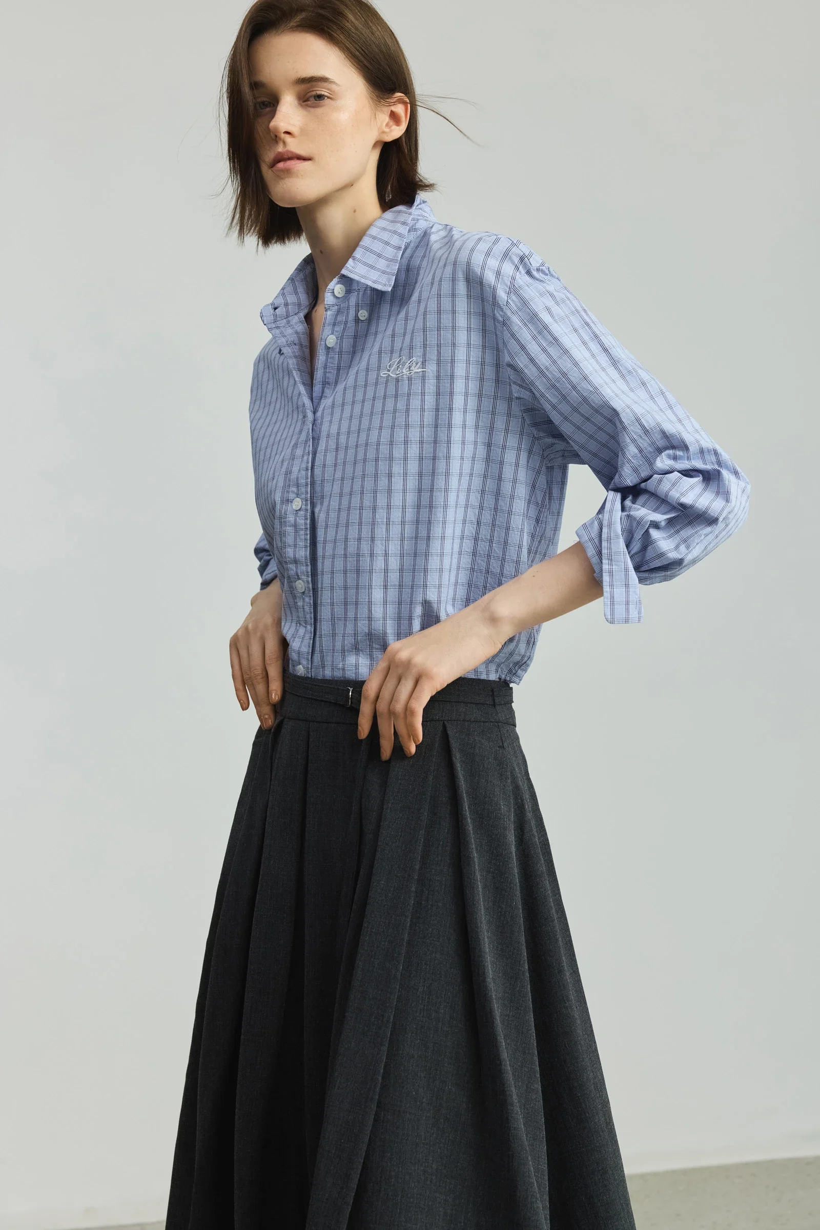 LILY Layered Stripe Shirt Jacket - Image 6