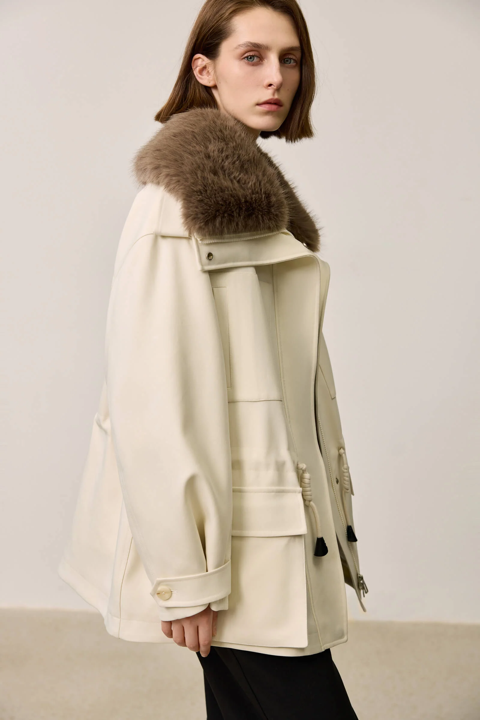 LILY Lightweight Faux Fur Trim Down Parka - Image 6