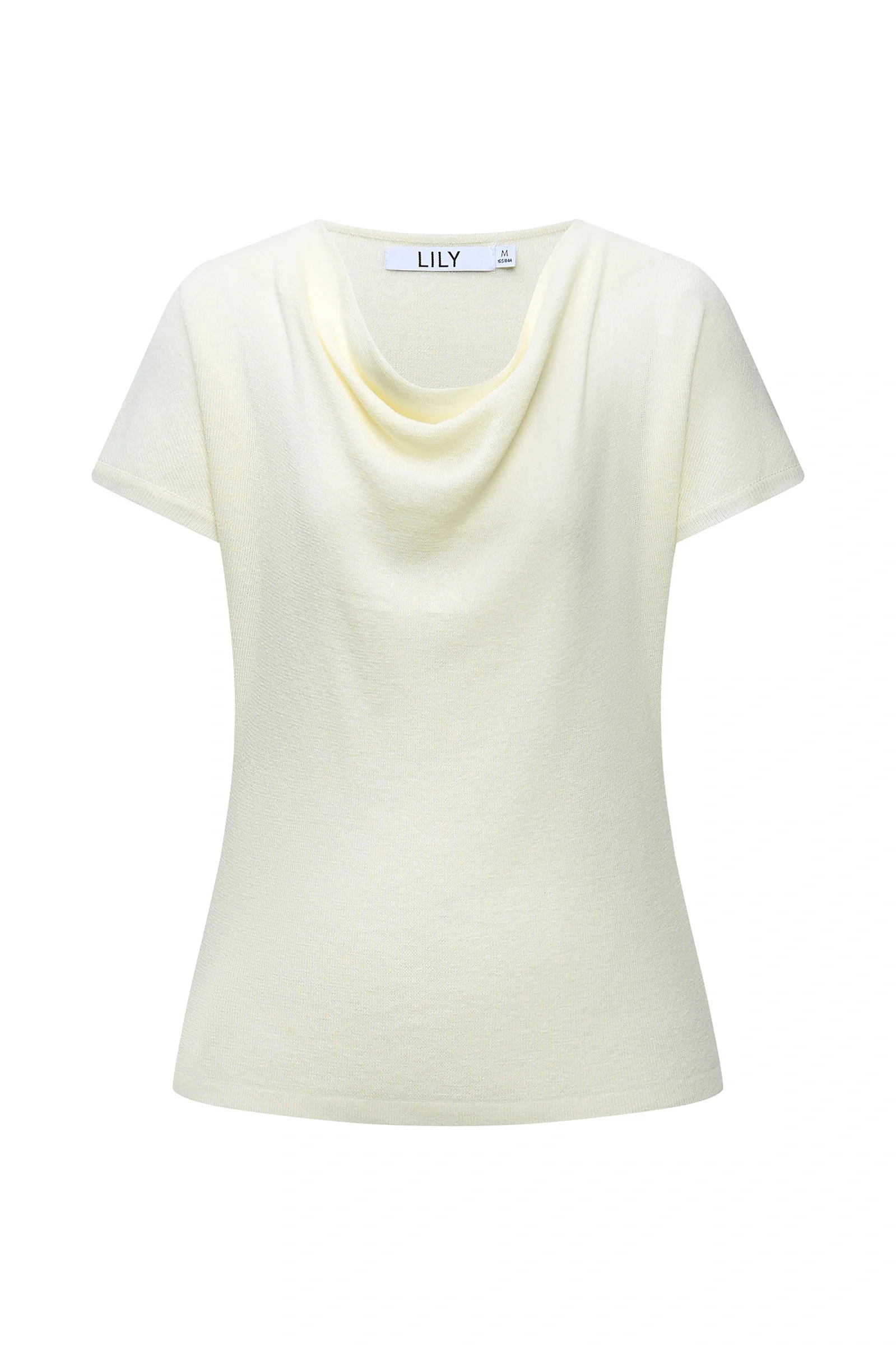 LILY Linen-Blend Draped Collar Knit Top - Image 8
