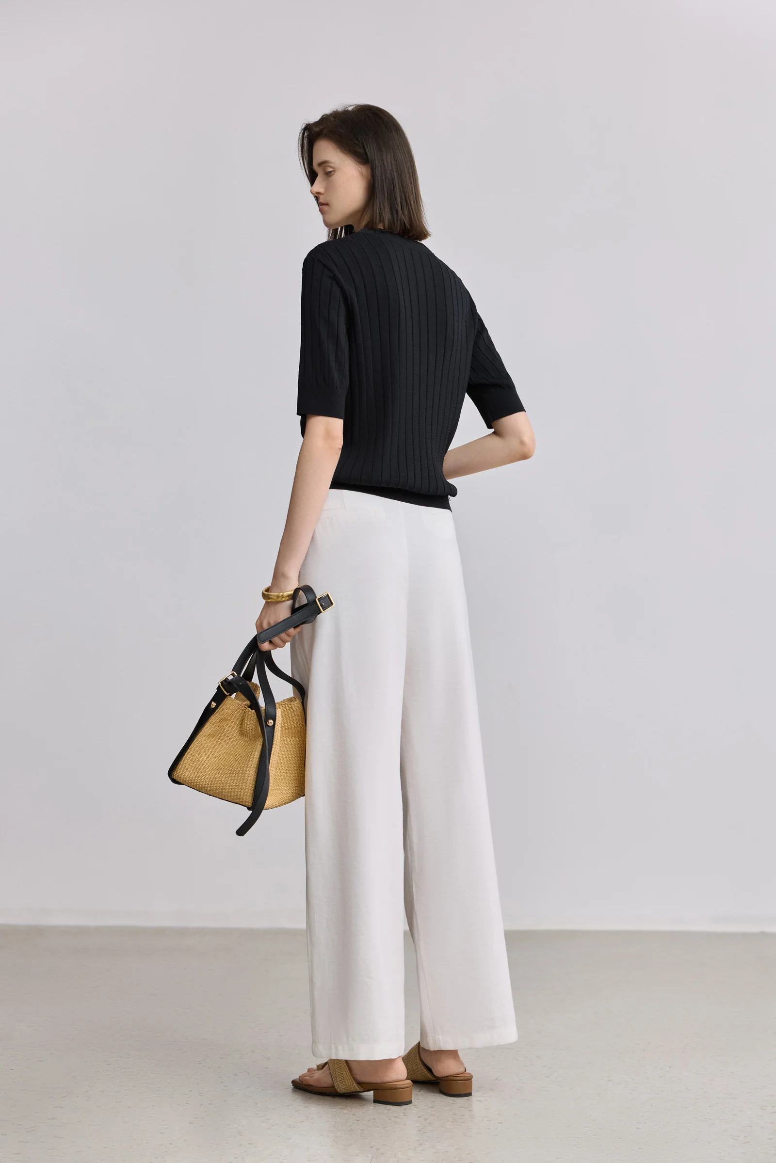 LILY Linen Blend Straight-Leg Pants - Image 2