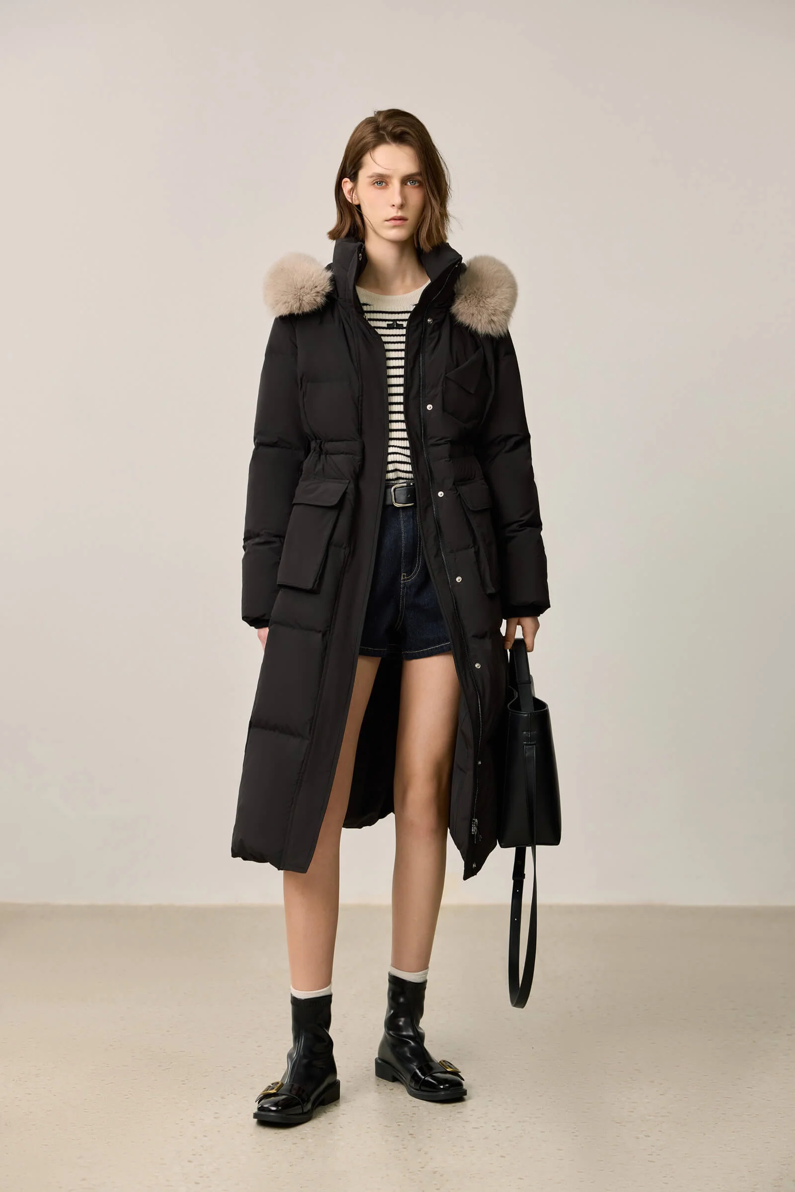 LILY Loose-Fit Down Jacket with Fox Fur Trim - Image 4