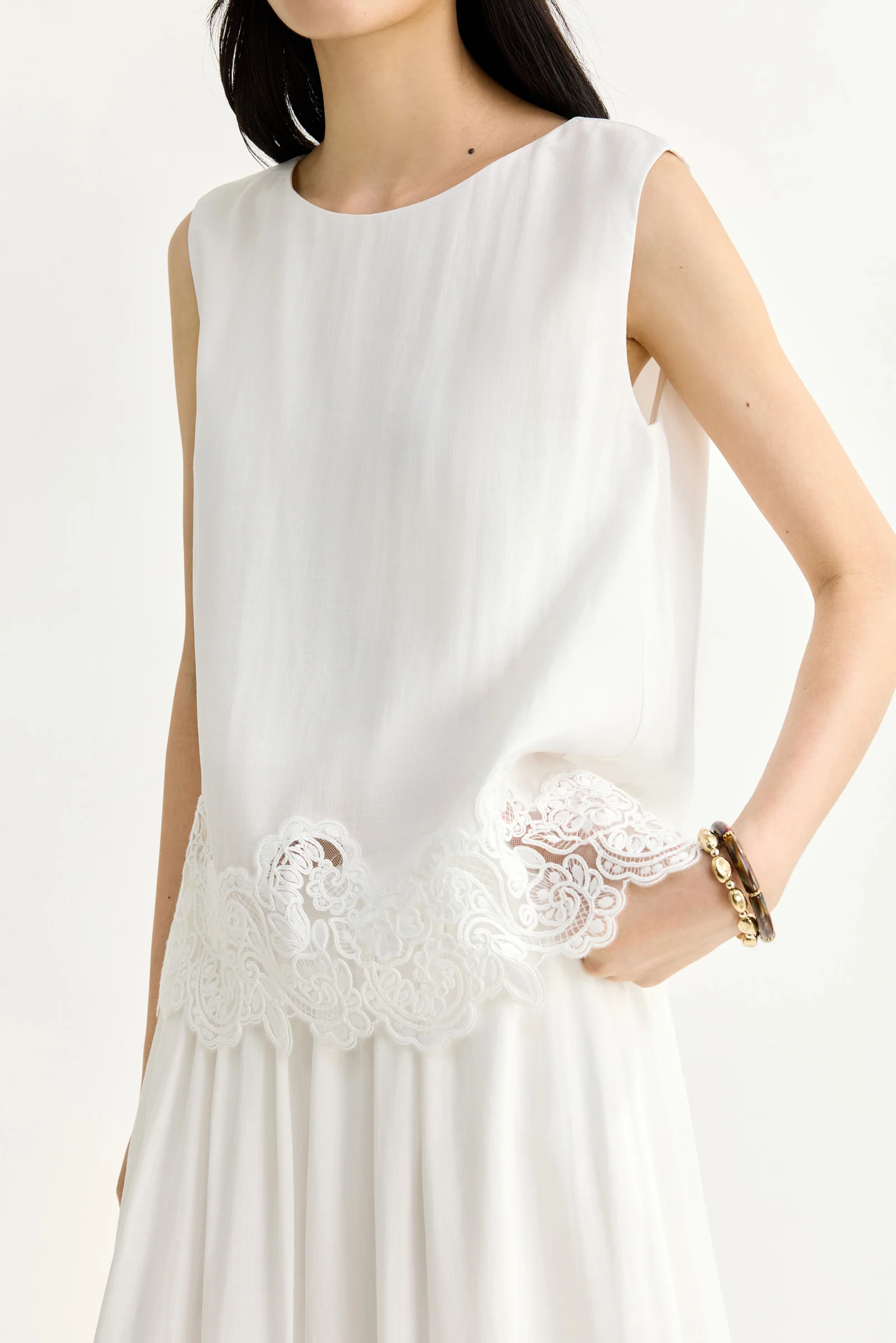 LILY Lyocell Lace Sleeveless Blouse - Image 5